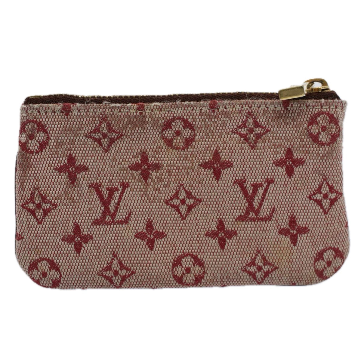 LOUIS VUITTON Monogram Mini Pochette Cles Coin Purse Red M92238 LV Auth 58988