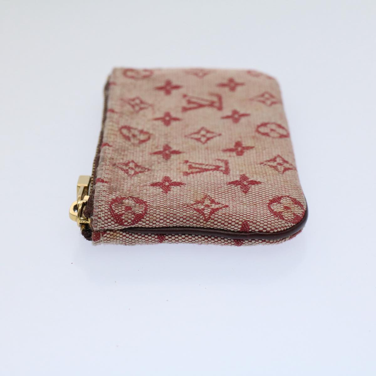 LOUIS VUITTON Monogram Mini Pochette Cles Coin Purse Red M92238 LV Auth 58988