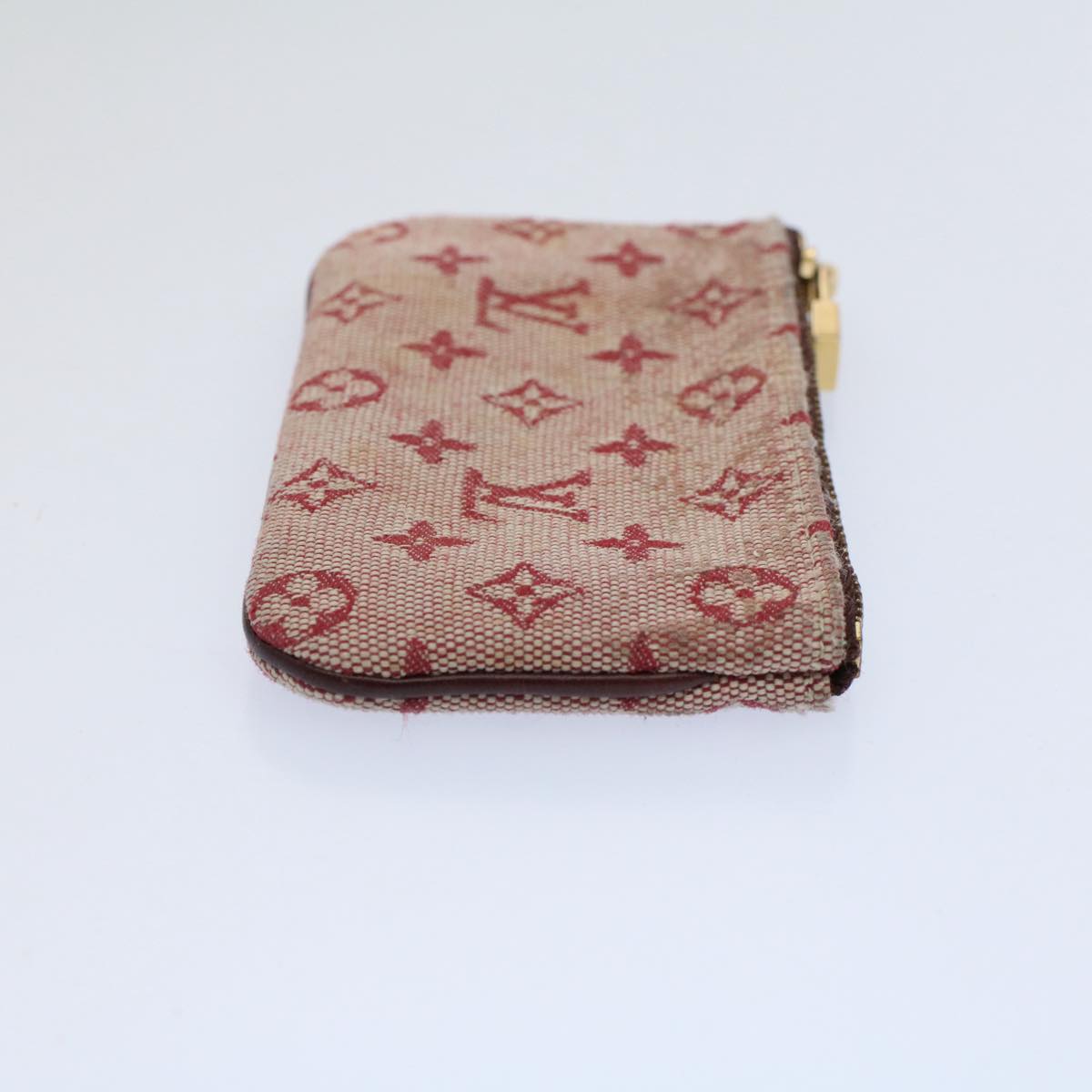 LOUIS VUITTON Monogram Mini Pochette Cles Coin Purse Red M92238 LV Auth 58988