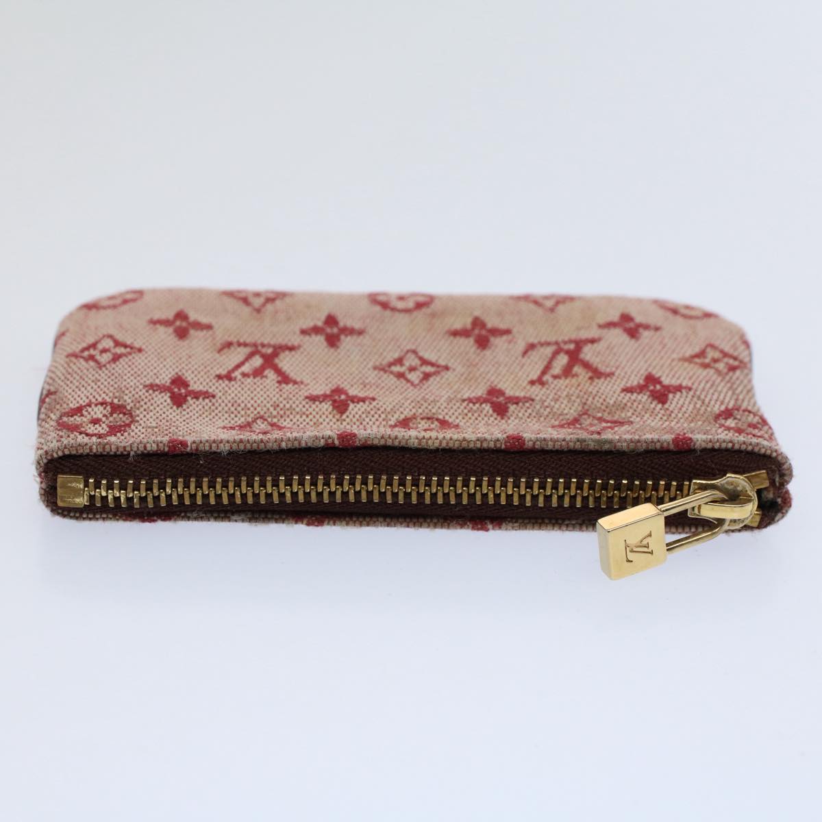 LOUIS VUITTON Monogram Mini Pochette Cles Coin Purse Red M92238 LV Auth 58988