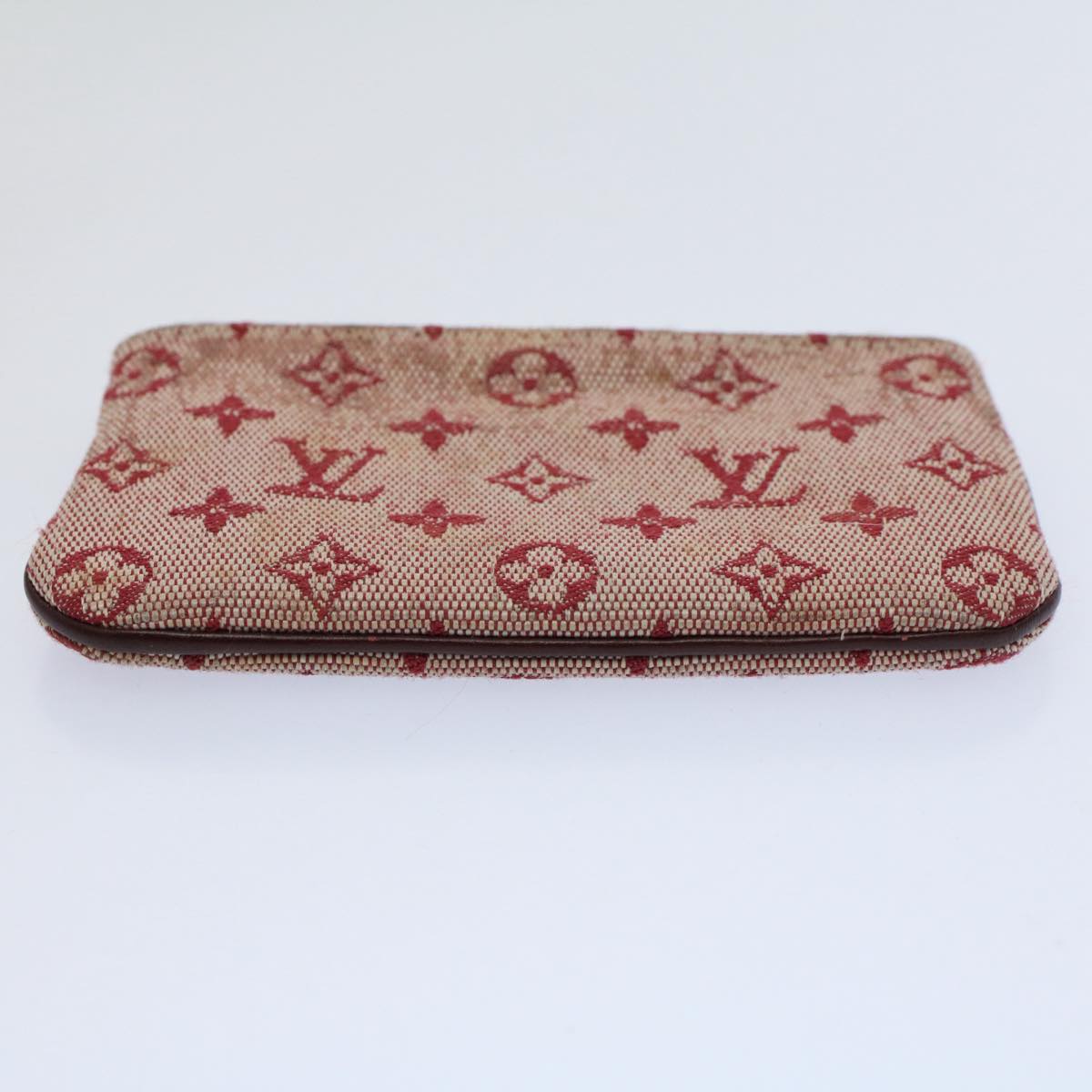 LOUIS VUITTON Monogram Mini Pochette Cles Coin Purse Red M92238 LV Auth 58988