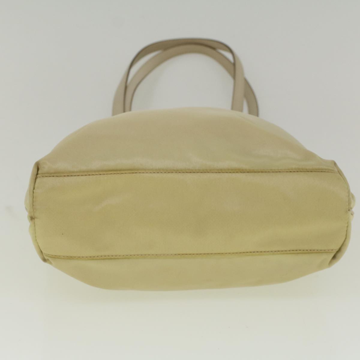 PRADA Hand Bag Nylon Cream Auth 59054