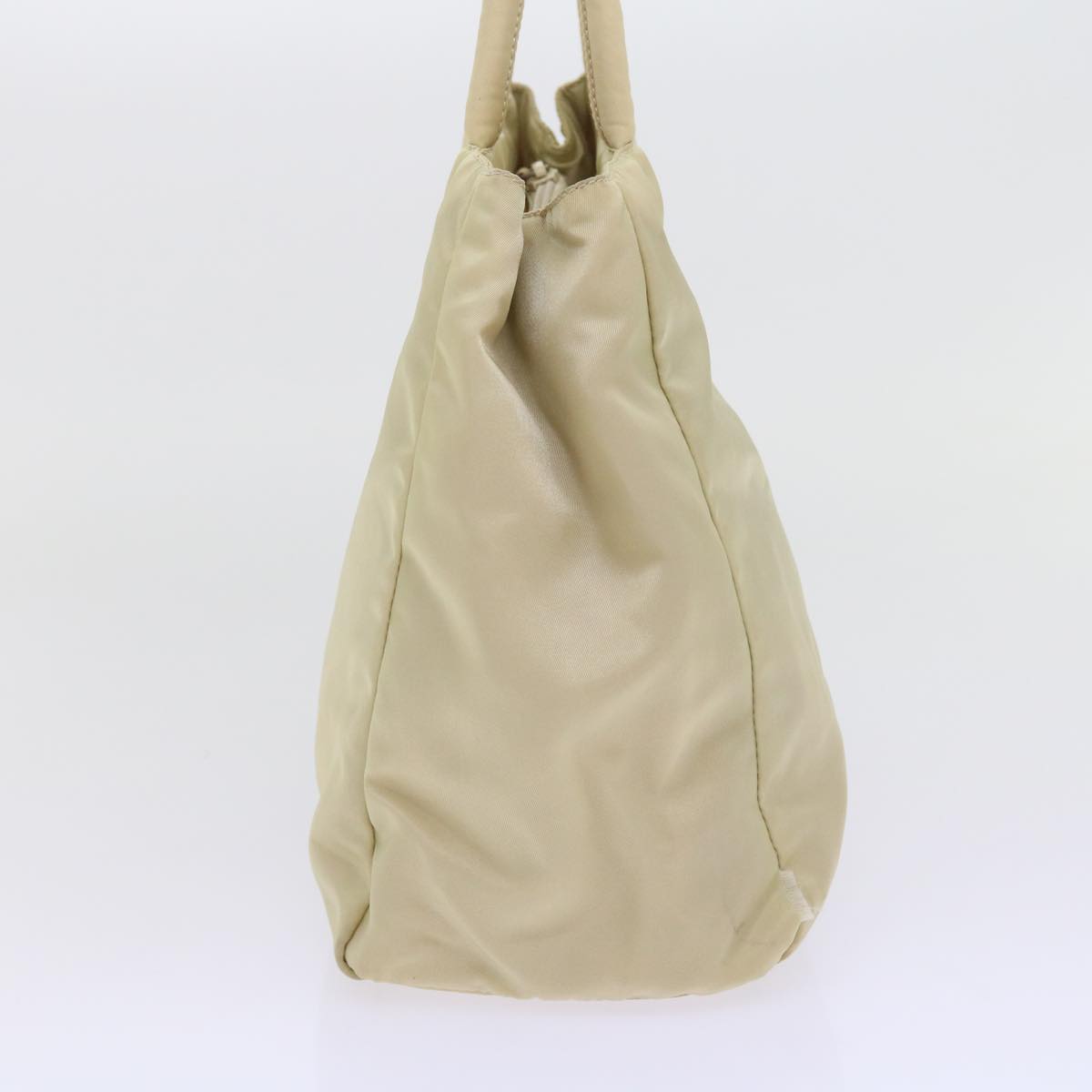 PRADA Hand Bag Nylon Cream Auth 59057