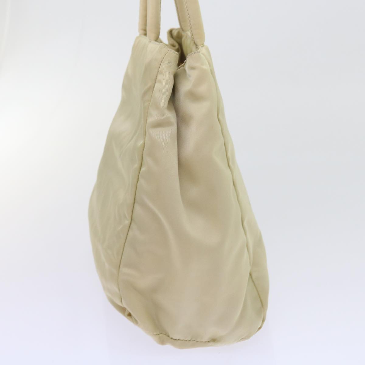 PRADA Hand Bag Nylon Cream Auth 59057