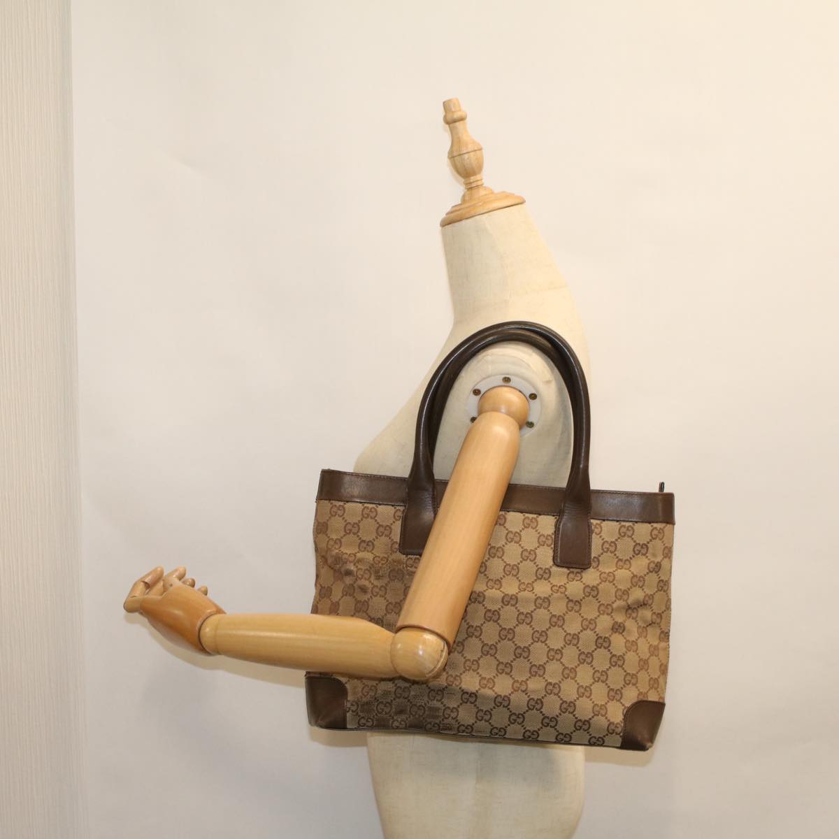 GUCCI GG Canvas Hand Bag Beige 002 1119 002113 Auth 59068