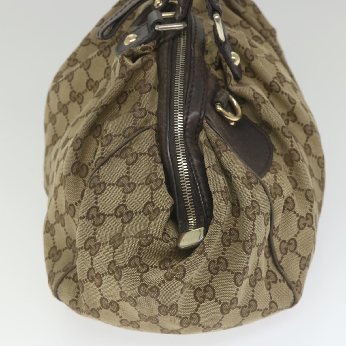 GUCCI GG Canvas Hand Bag Beige 223974 Auth 59072