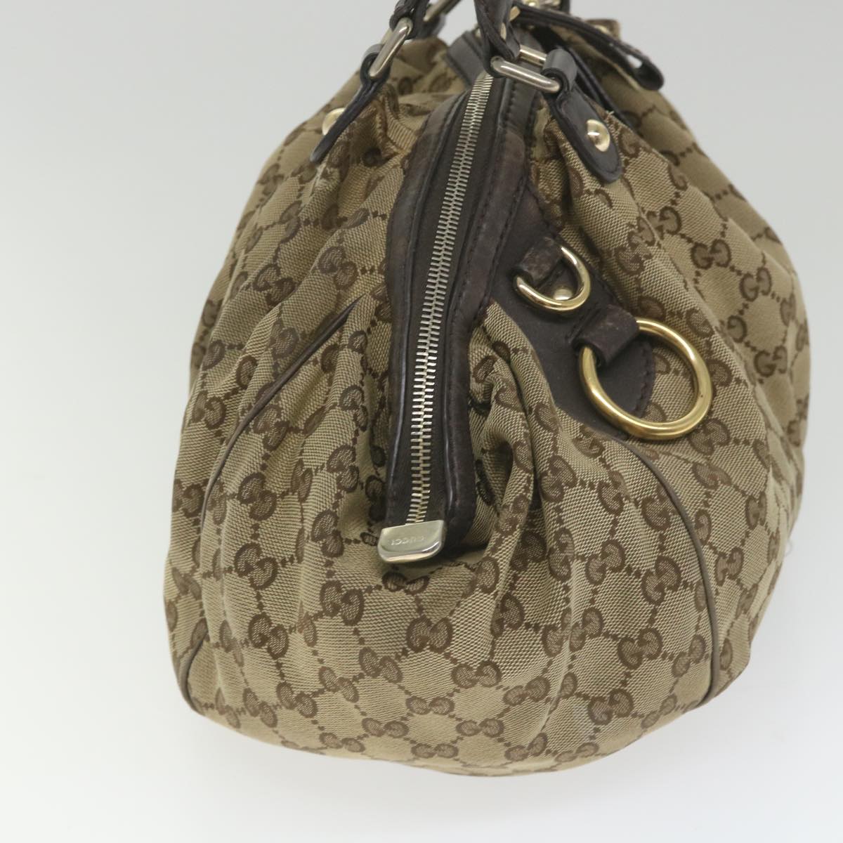 GUCCI GG Canvas Hand Bag Beige 223974 Auth 59072