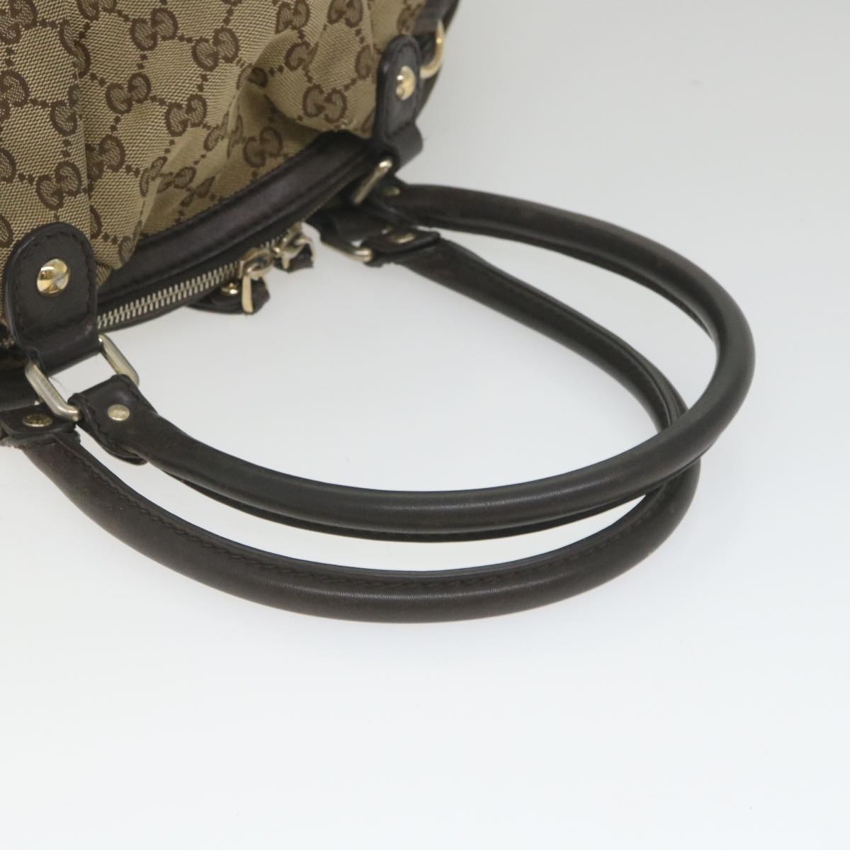 GUCCI GG Canvas Hand Bag Beige 223974 Auth 59072