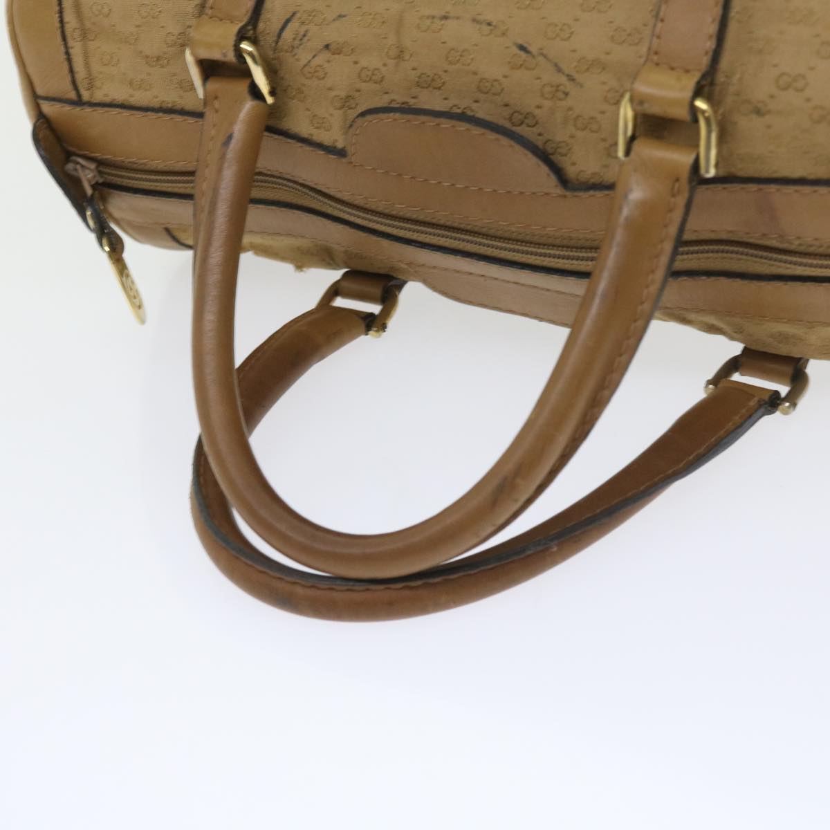 GUCCI Micro GG Canvas Hand Bag Beige Auth 59084