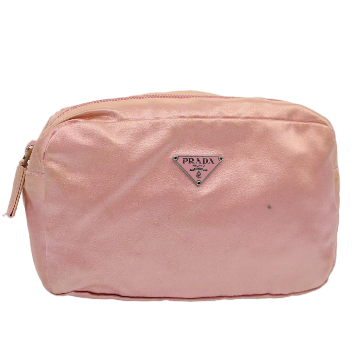 PRADA Pouch Satin Pink Auth 59089