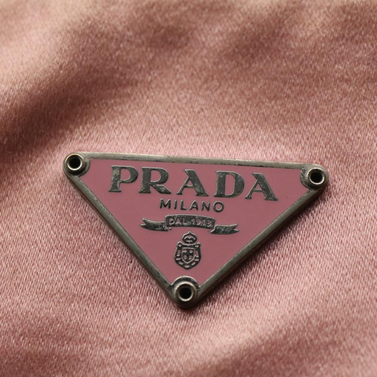 PRADA Pouch Satin Pink Auth 59089