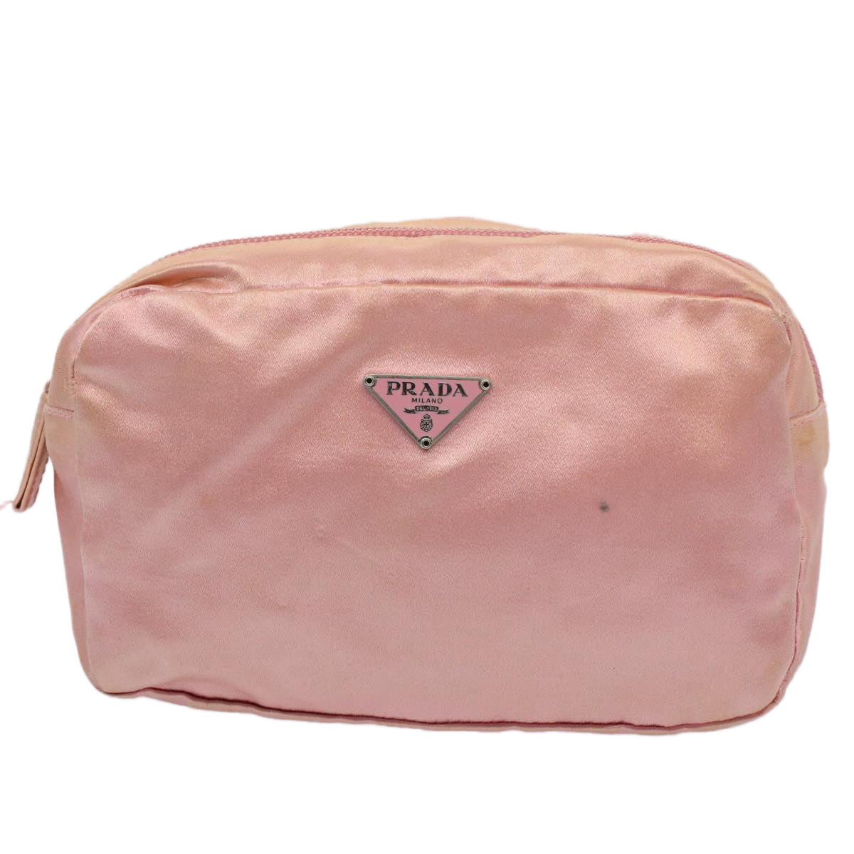 PRADA Pouch Satin Pink Auth 59089