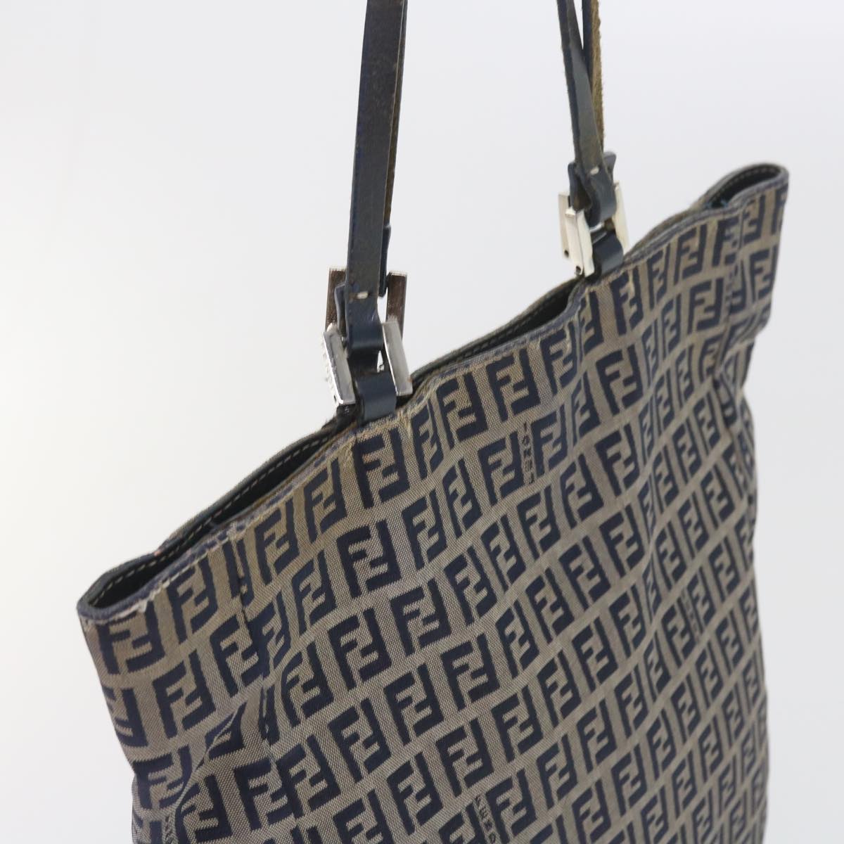 FENDI Zucchino Canvas Tote Bag Navy Auth 59092