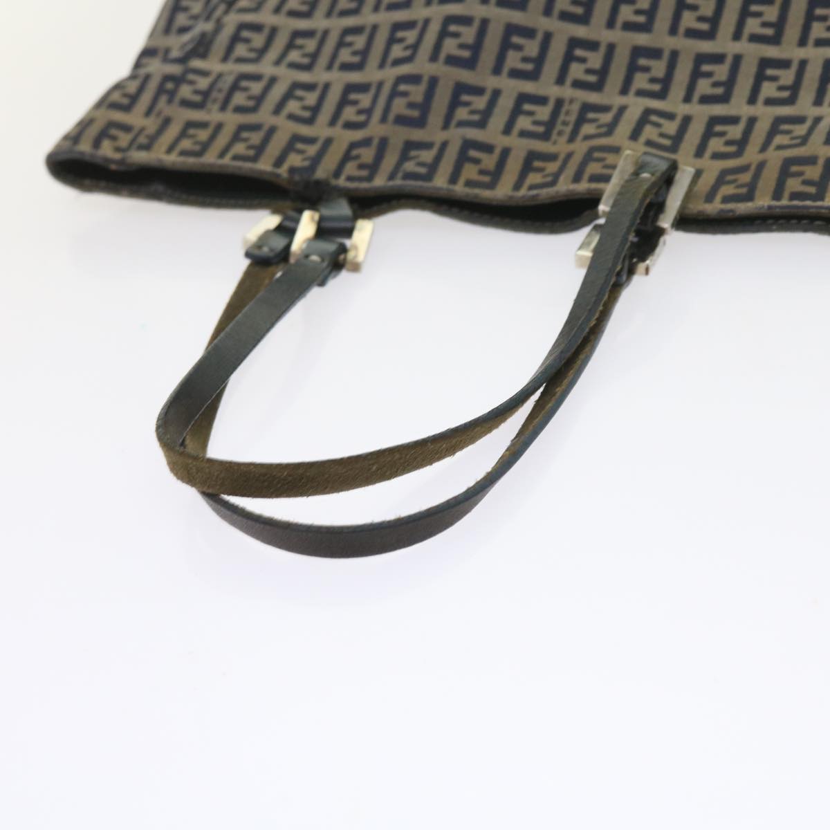 FENDI Zucchino Canvas Tote Bag Navy Auth 59092