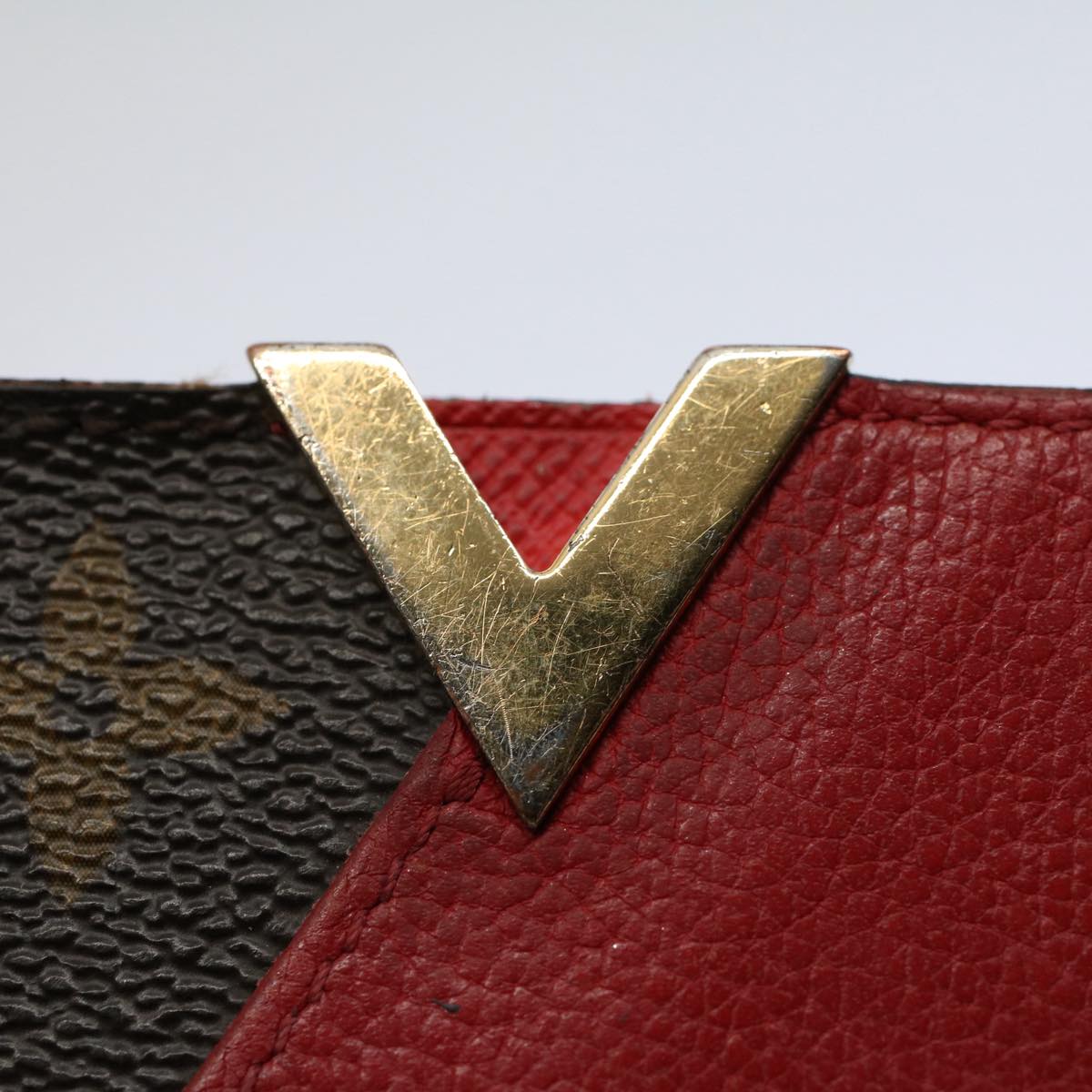 LOUIS VUITTON Monogram Porte Cartes Kimono Card Case Red M56172 LV Auth 59099