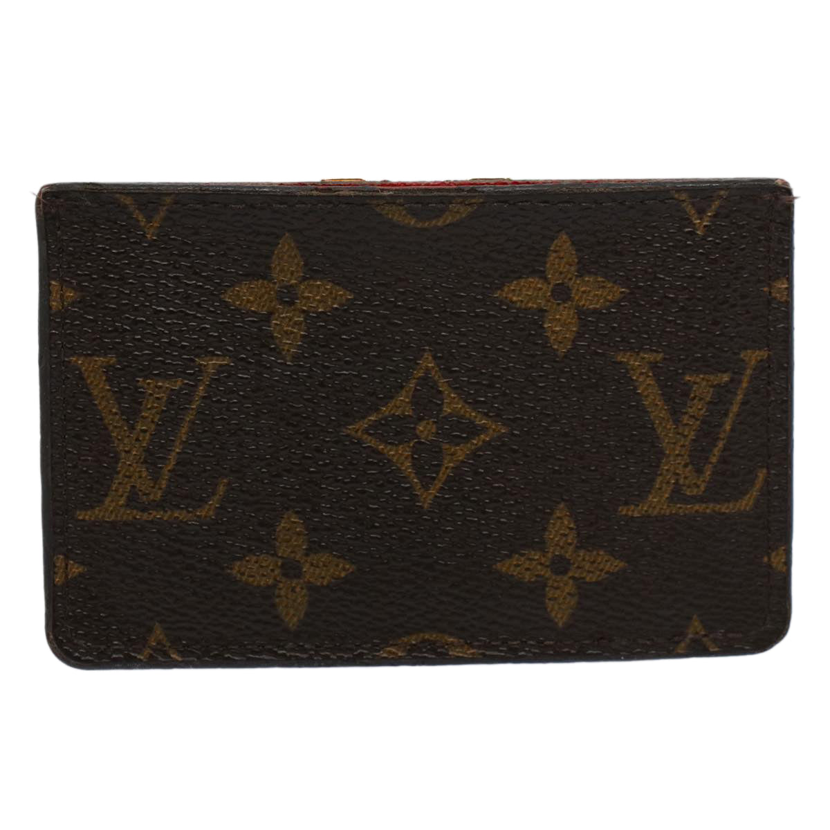 LOUIS VUITTON Monogram Porte Cartes Kimono Card Case Red M56172 LV Auth 59099