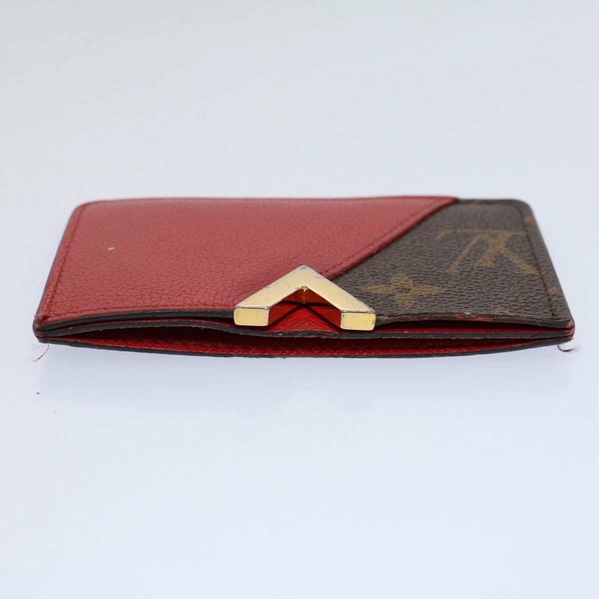 LOUIS VUITTON Monogram Porte Cartes Kimono Card Case Red M56172 LV Auth 59099