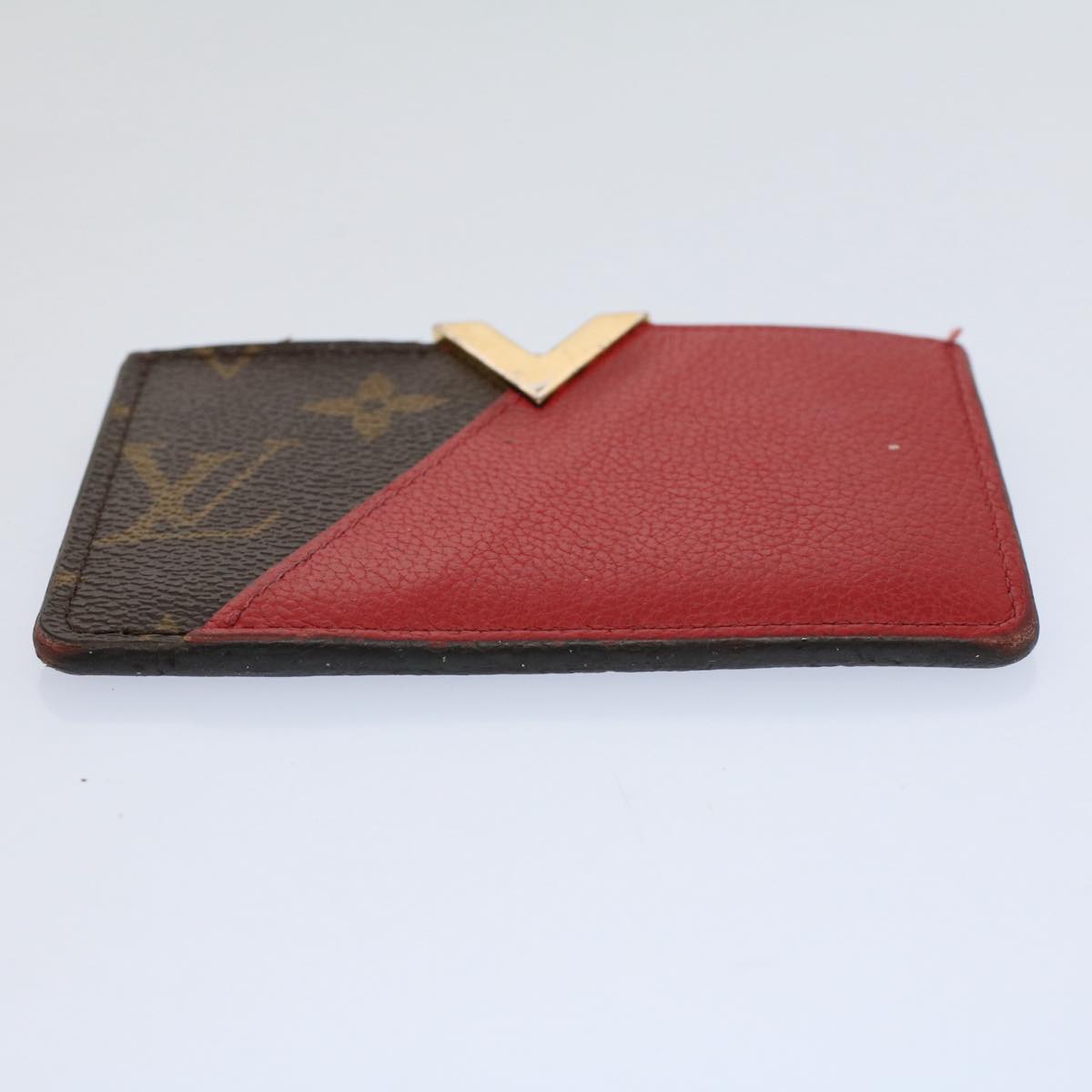 LOUIS VUITTON Monogram Porte Cartes Kimono Card Case Red M56172 LV Auth 59099