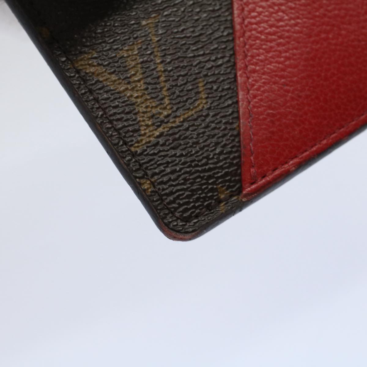 LOUIS VUITTON Monogram Porte Cartes Kimono Card Case Red M56172 LV Auth 59099