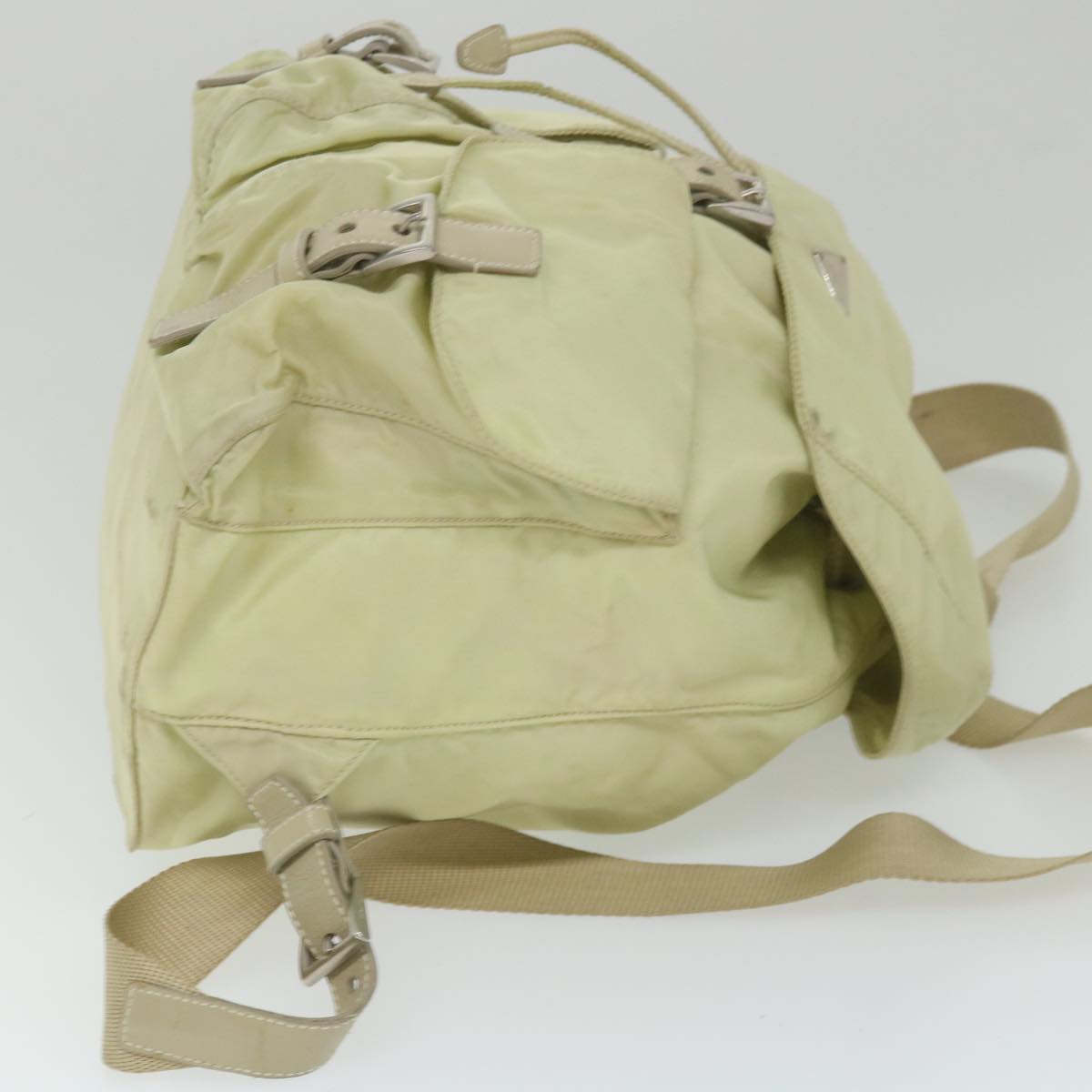 PRADA Backpack Nylon Cream Auth 59222