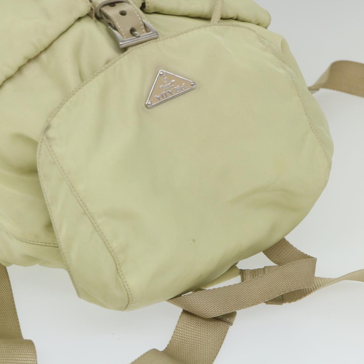 PRADA Backpack Nylon Cream Auth 59222