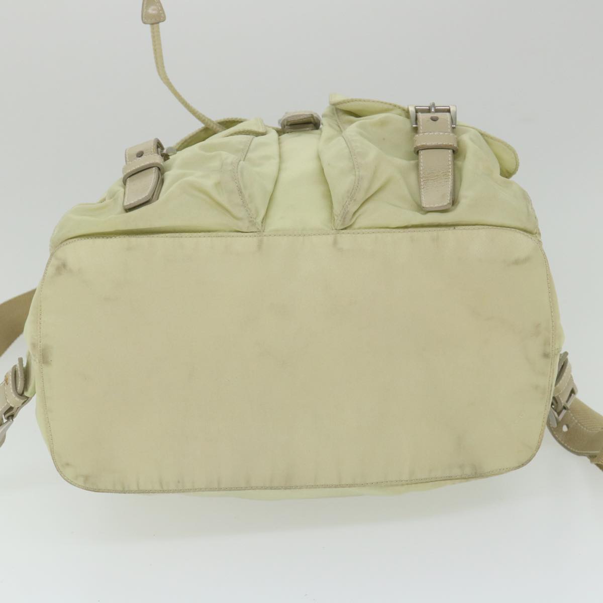 PRADA Backpack Nylon Cream Auth 59222