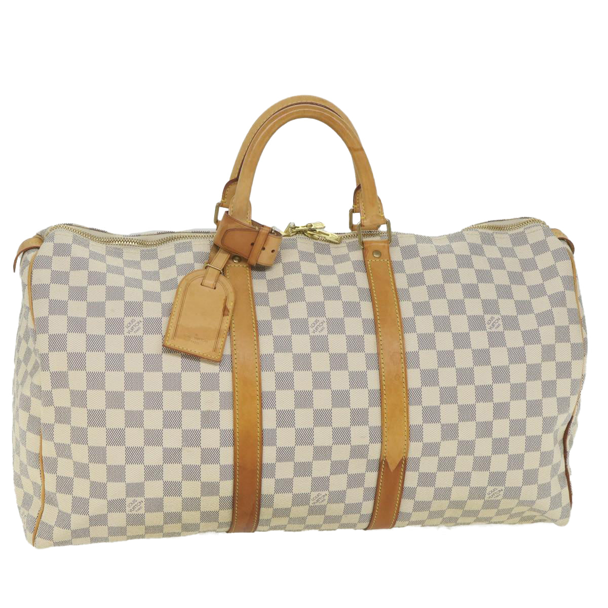 LOUIS VUITTON Damier Azur Keepall 50 Boston Bag N41430 LV Auth 59264A