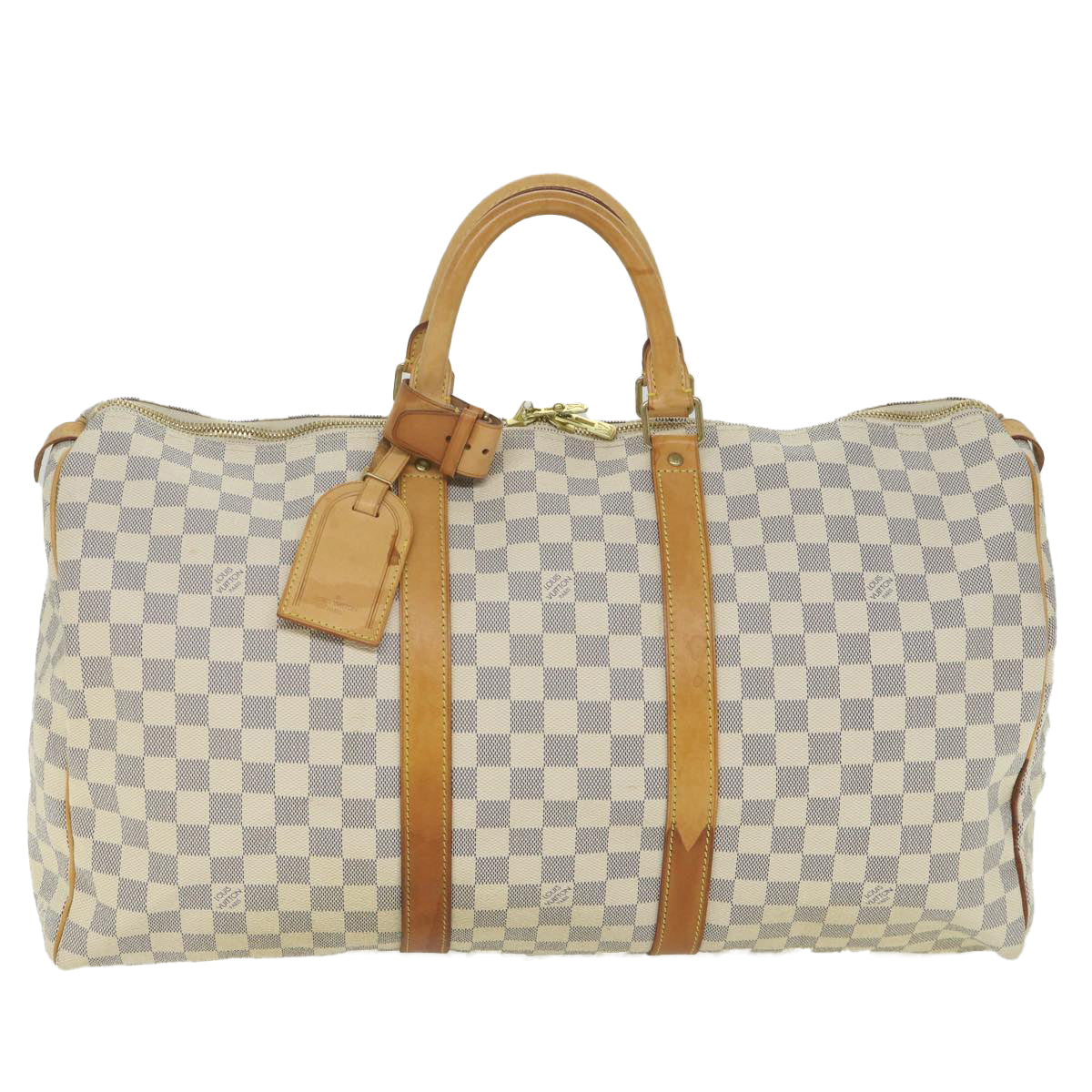 LOUIS VUITTON Damier Azur Keepall 50 Boston Bag N41430 LV Auth 59264A