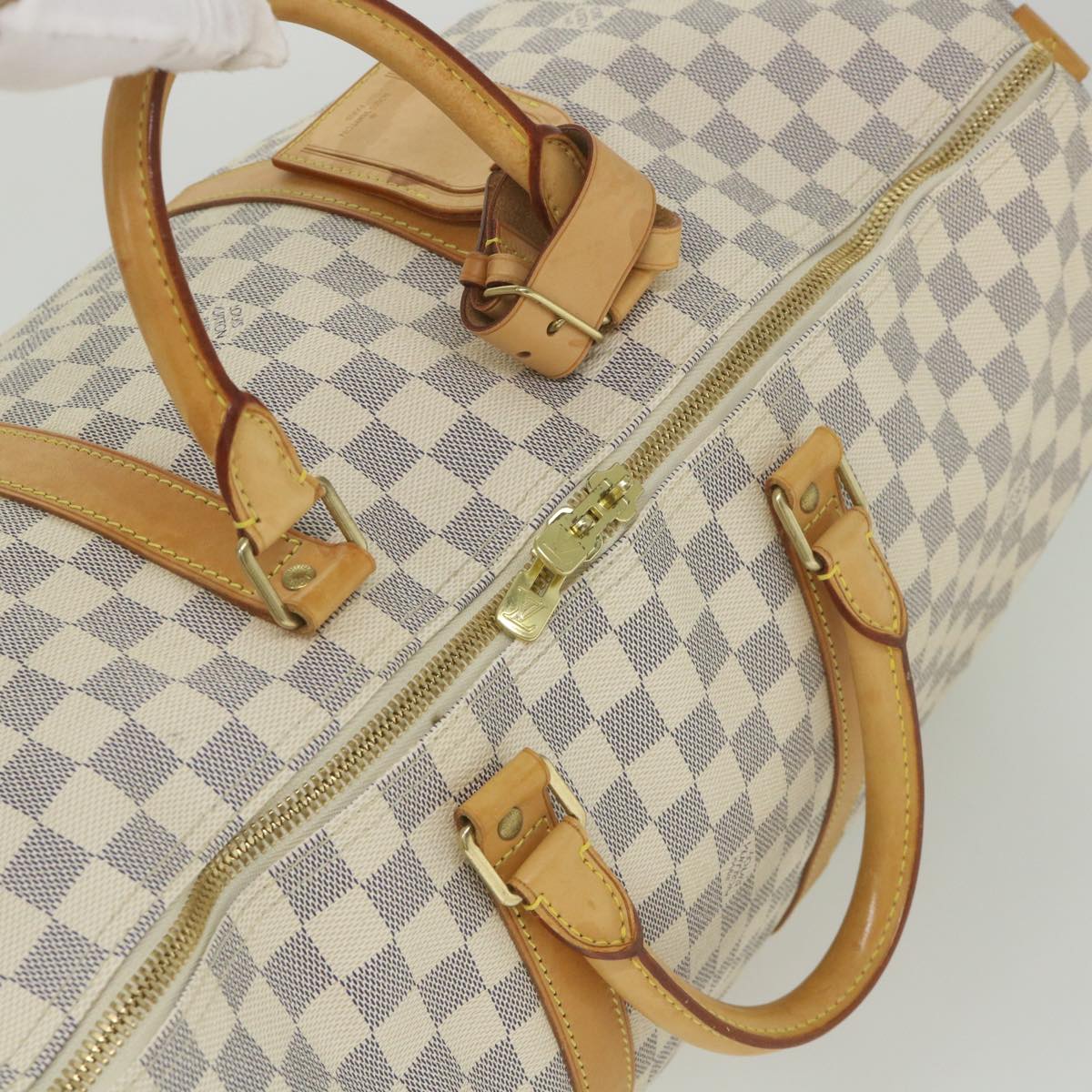 LOUIS VUITTON Damier Azur Keepall 50 Boston Bag N41430 LV Auth 59264A