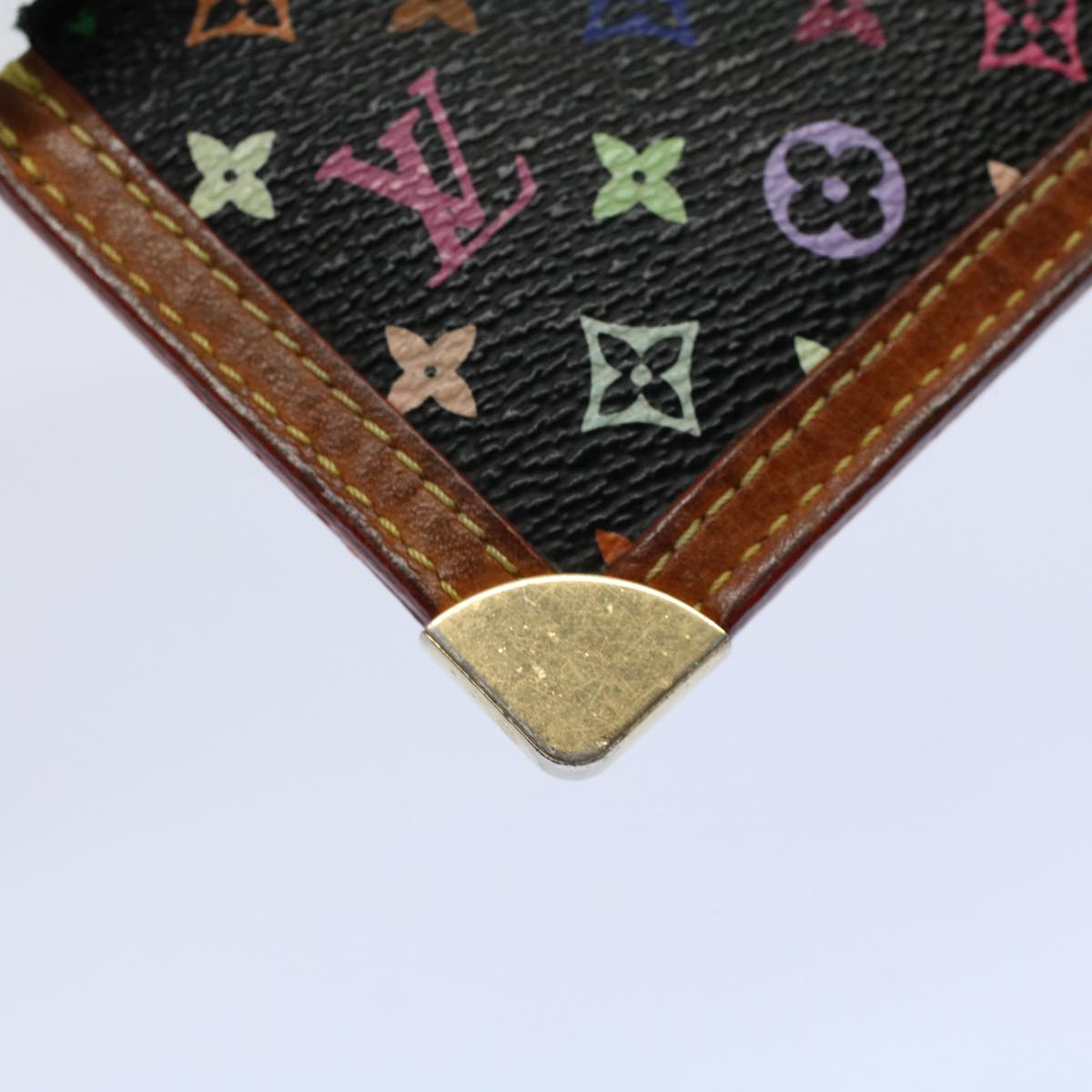 LOUIS VUITTON Monogram Multicolor Pochette Cles Purse Black M92654 Auth 59288