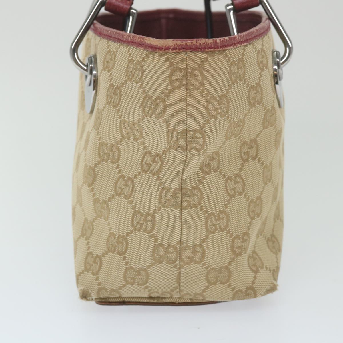 GUCCI GG Canvas Hand Bag Beige 120844 Auth 59322