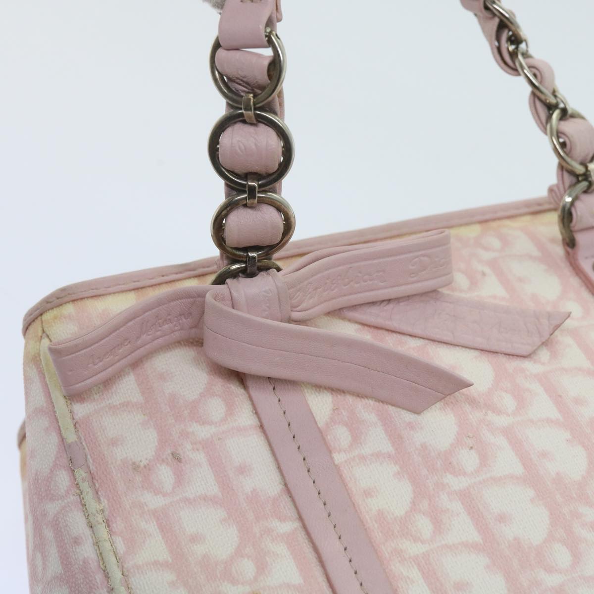 Christian Dior Trotter Romantic Hand Bag PVC Leather Pink 09 BO 0076 Auth 59413