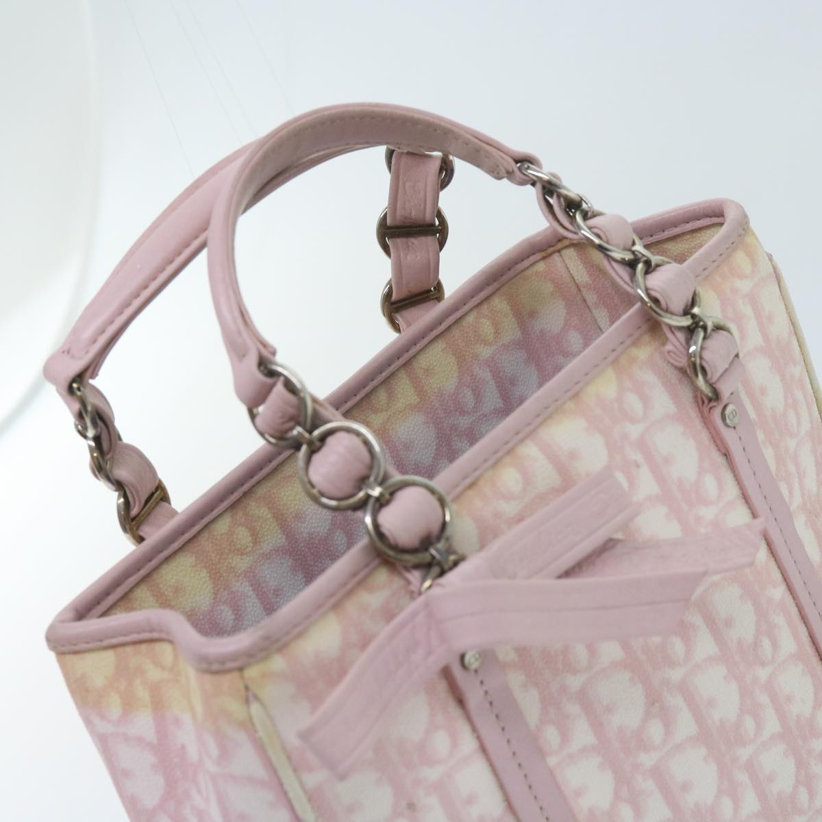 Christian Dior Trotter Romantic Hand Bag PVC Leather Pink 09 BO 0076 Auth 59413