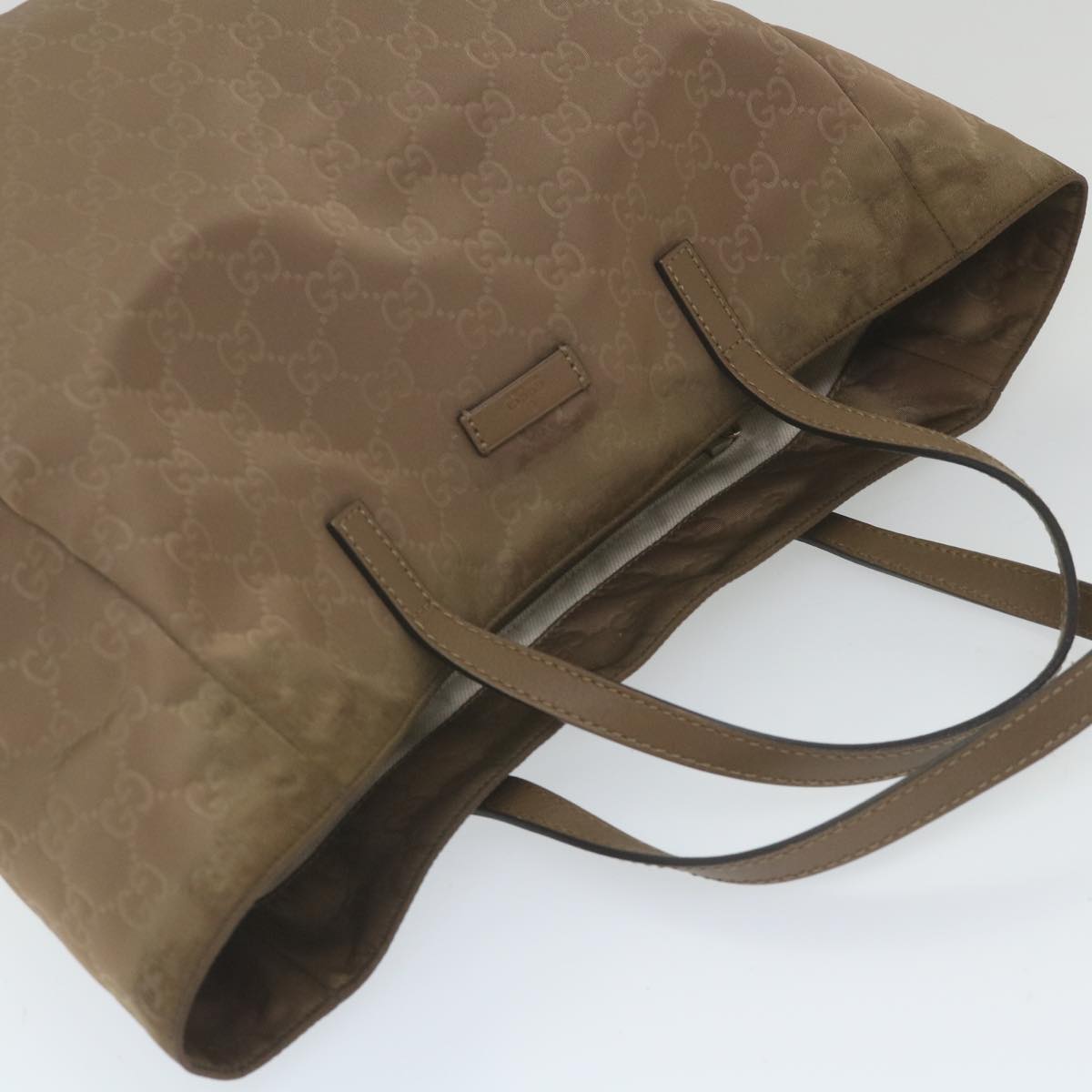 GUCCI GG Canvas Tote Bag Brown 282439 Auth 59465