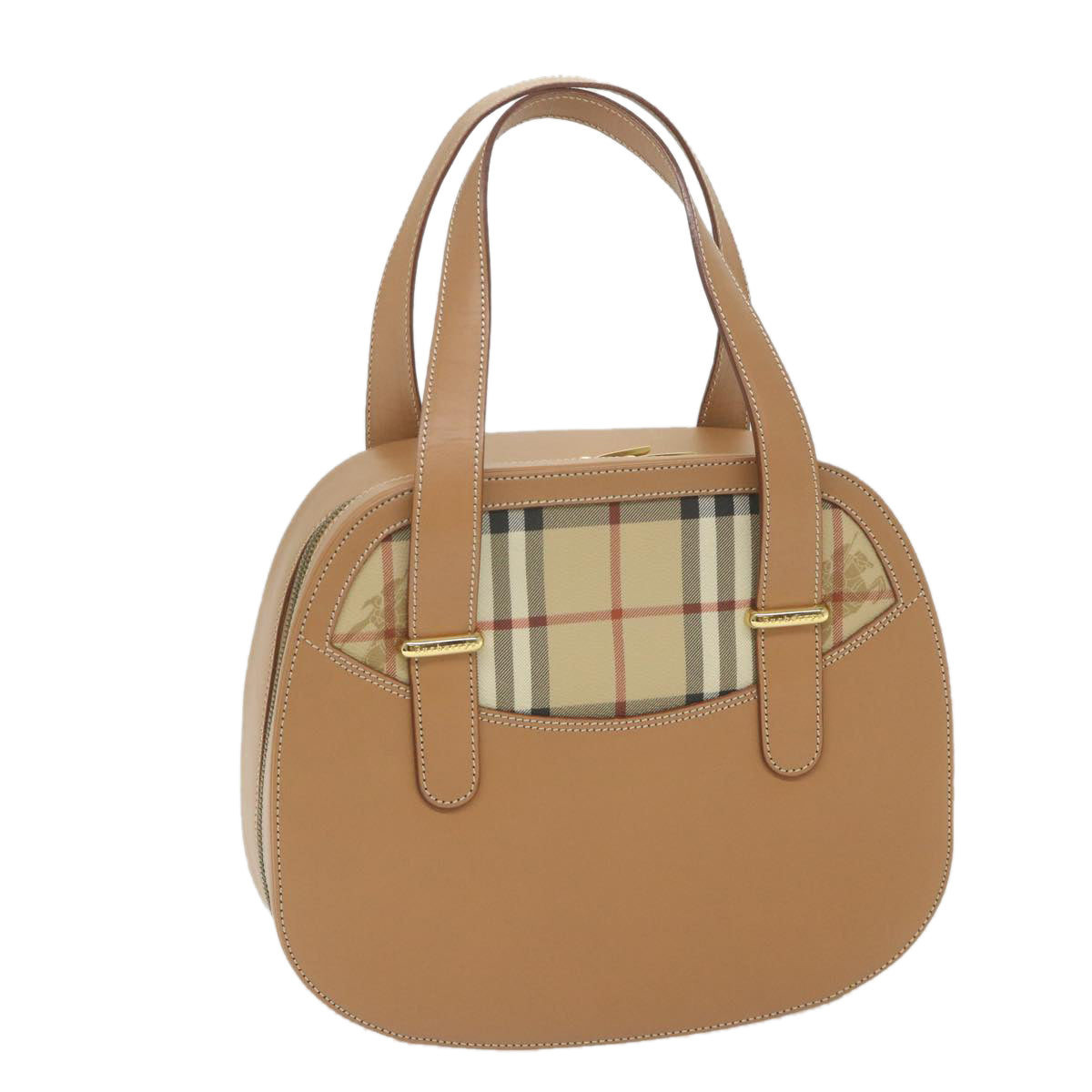 Burberrys Hand Bag Leather Beige Auth 59466