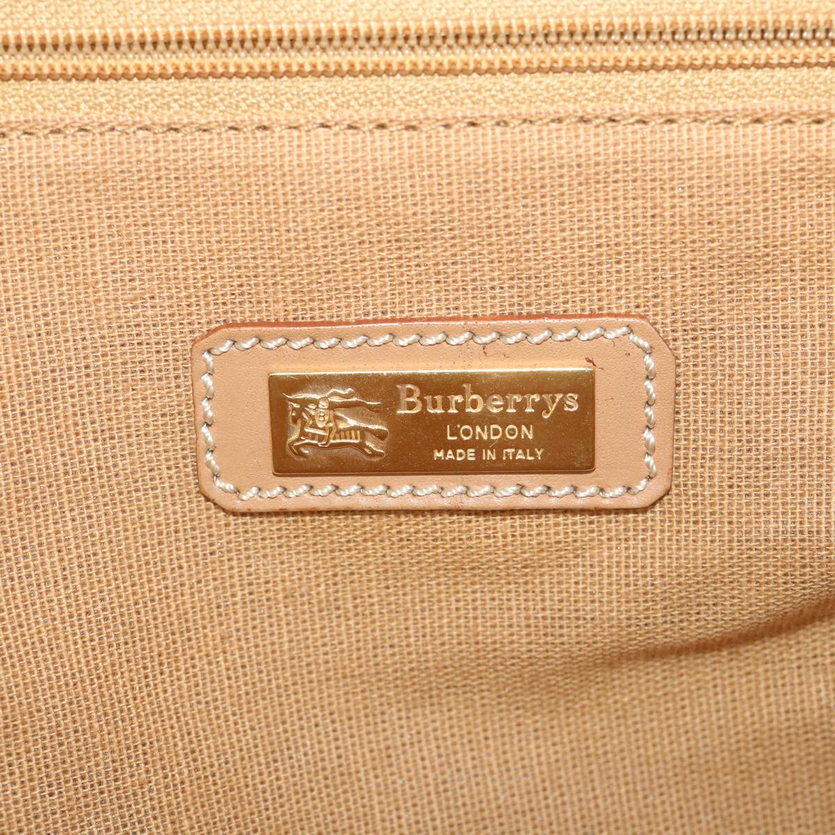 Burberrys Hand Bag Leather Beige Auth 59466