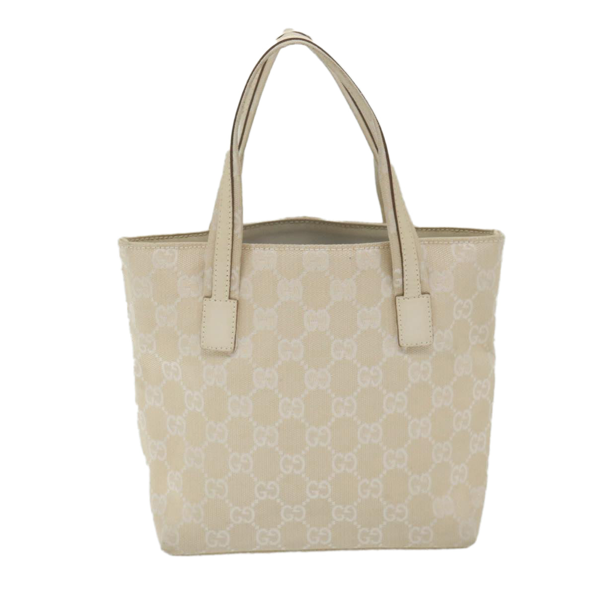 GUCCI GG Canvas Hand Bag Cream 002 1079 001998 Auth 59559