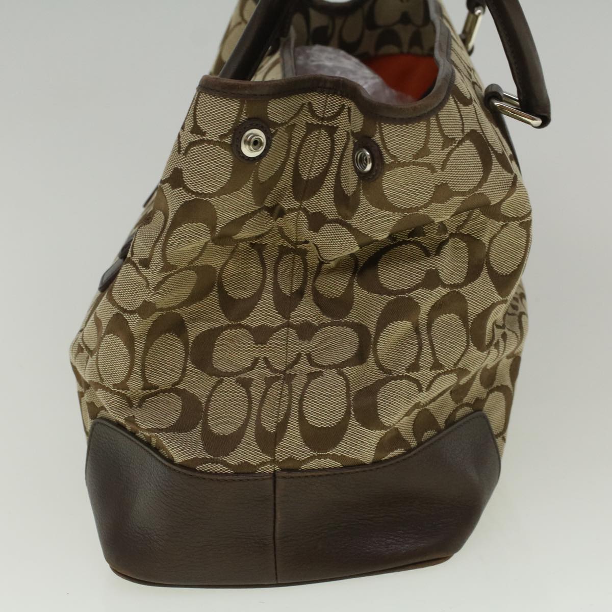 Coach Signature Tote Bag Canvas Beige Auth 59582