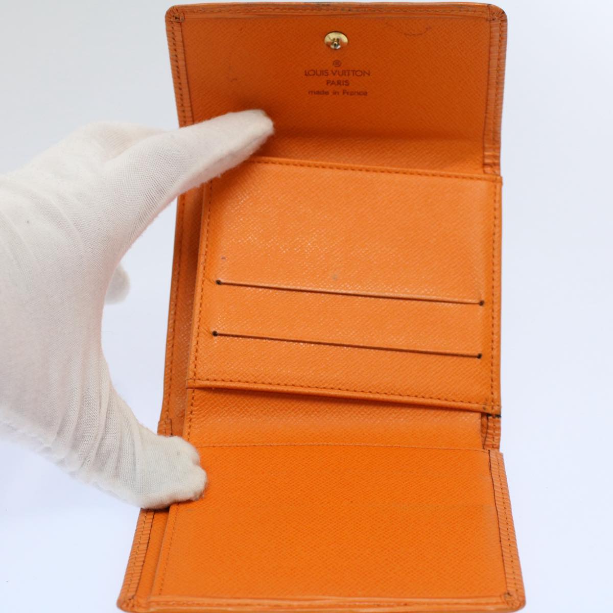 LOUIS VUITTON Epi Portefeuille Elise Wallet Orange Mandarin M6348H LV Auth 59597