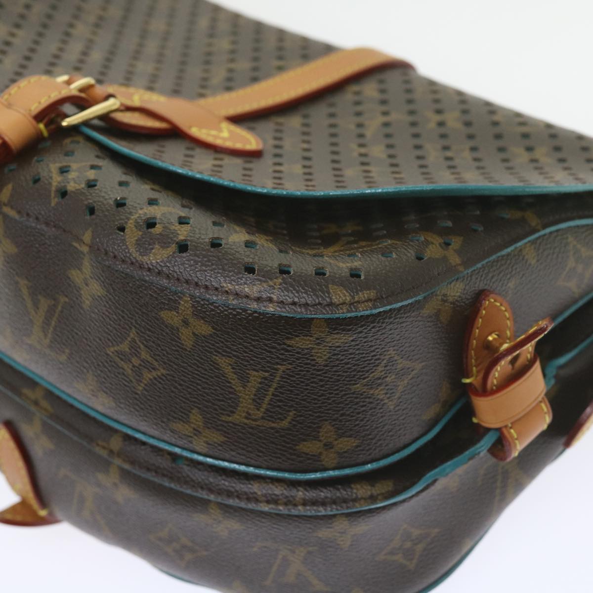 LOUIS VUITTON Monogram Perfo Saumur 30 Shoulder Bag M93998 LV Auth 59612SAV
