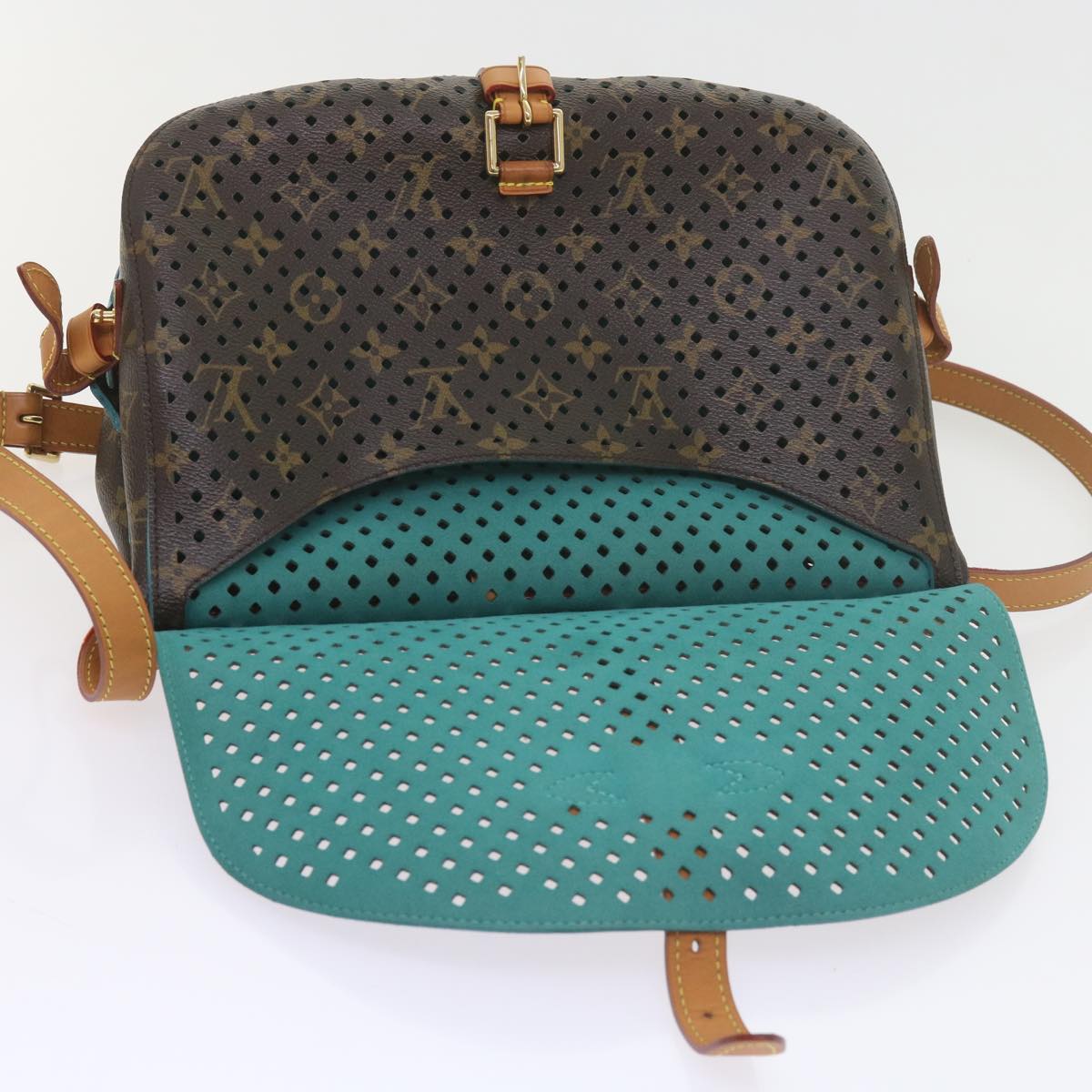 LOUIS VUITTON Monogram Perfo Saumur 30 Shoulder Bag M93998 LV Auth 59612SAV