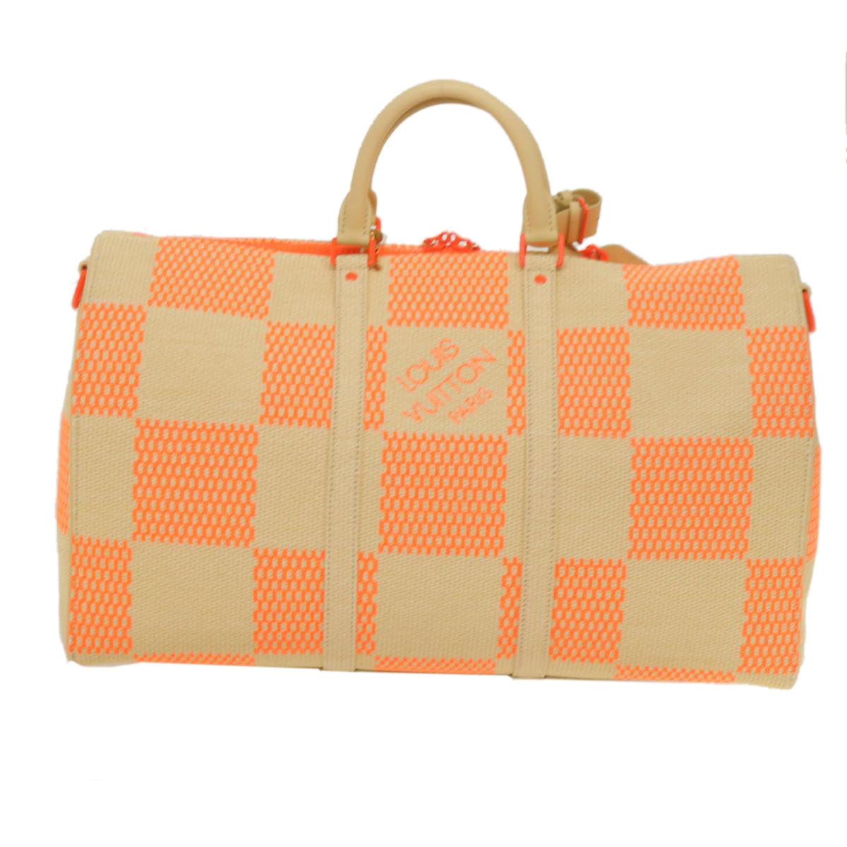LOUIS VUITTON Damier Giant Keepall Bandouliere 50 Bag Beige M57419 Auth 59673SM