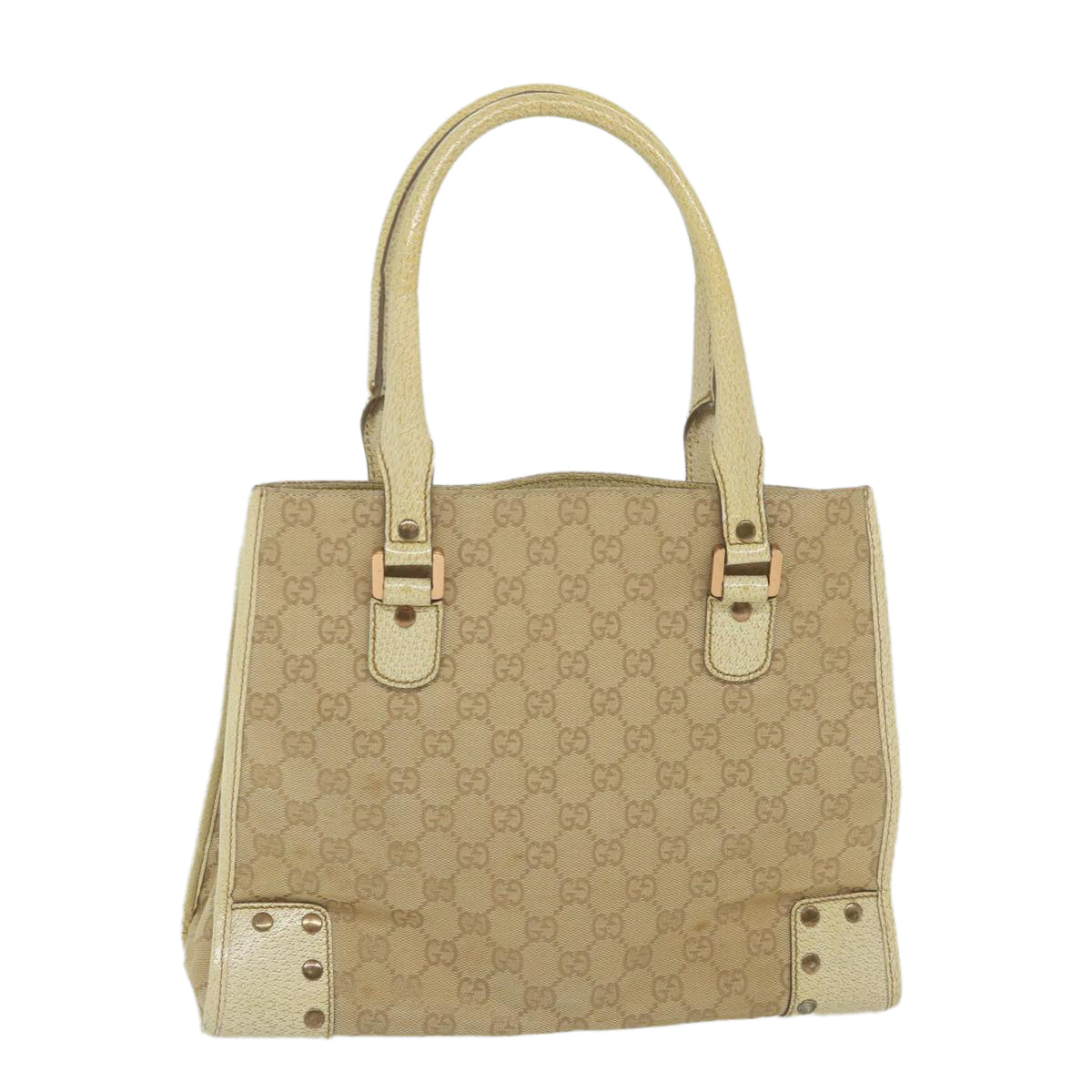 GUCCI GG Canvas Tote Bag Beige 124260 Auth 59692