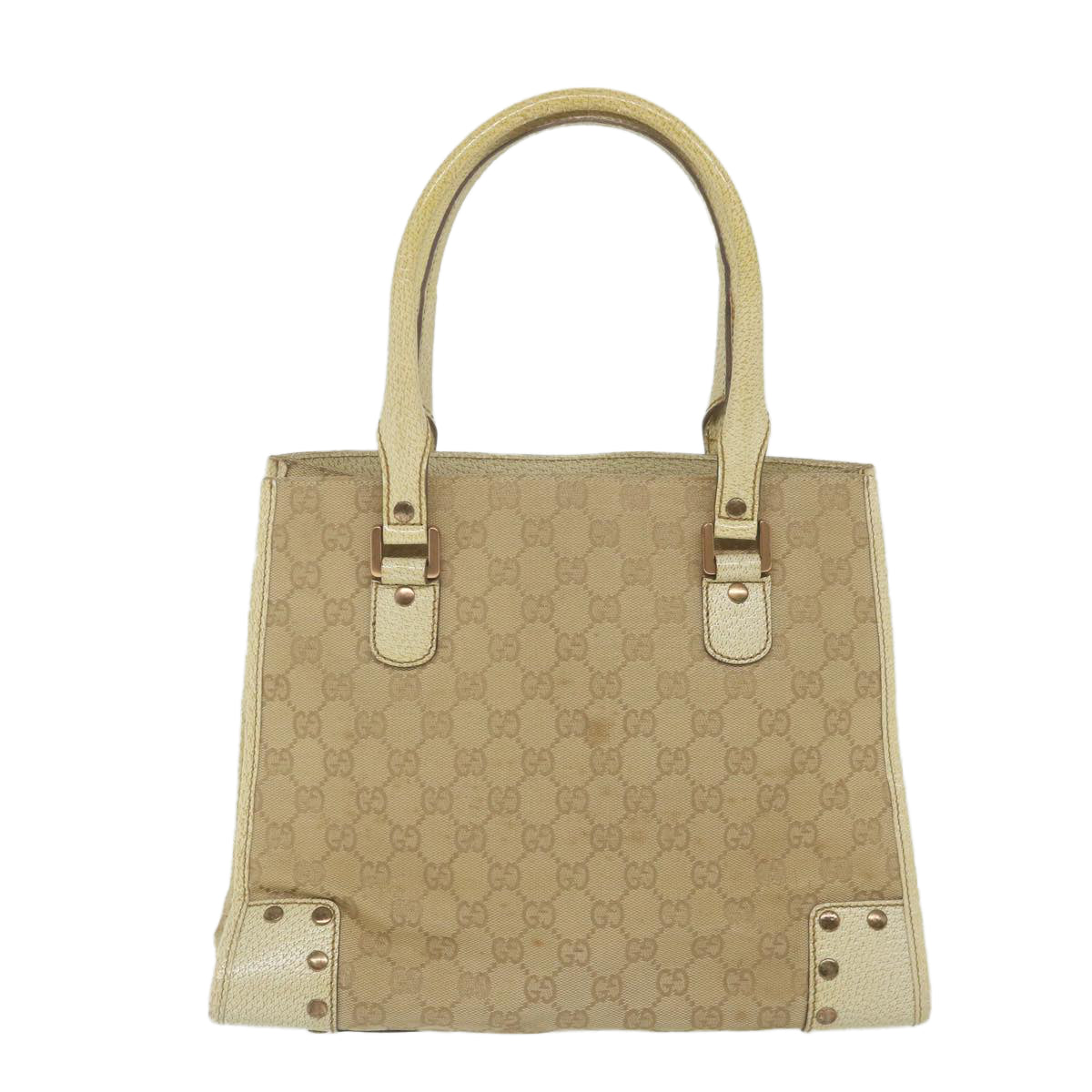 GUCCI GG Canvas Tote Bag Beige 124260 Auth 59692