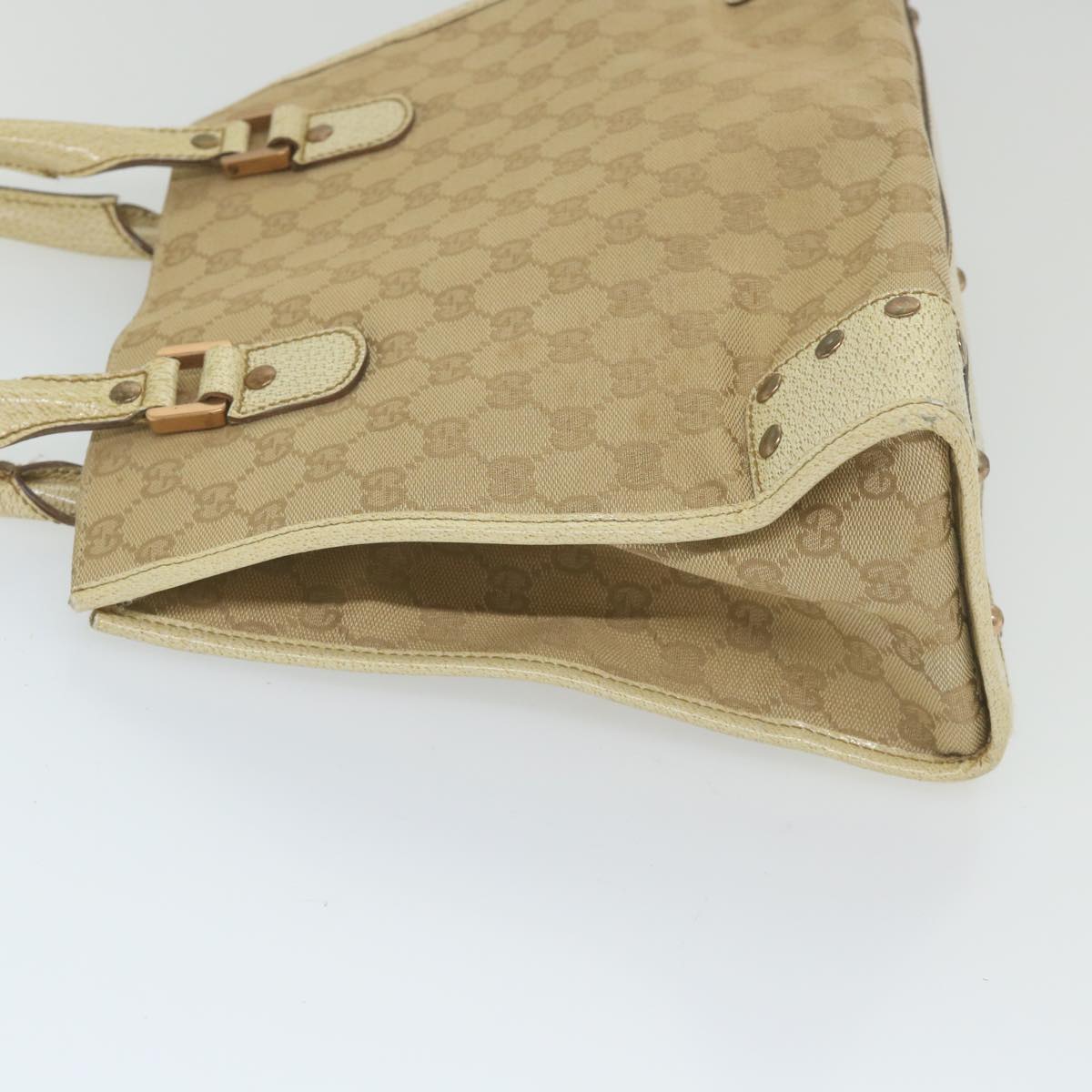 GUCCI GG Canvas Tote Bag Beige 124260 Auth 59692