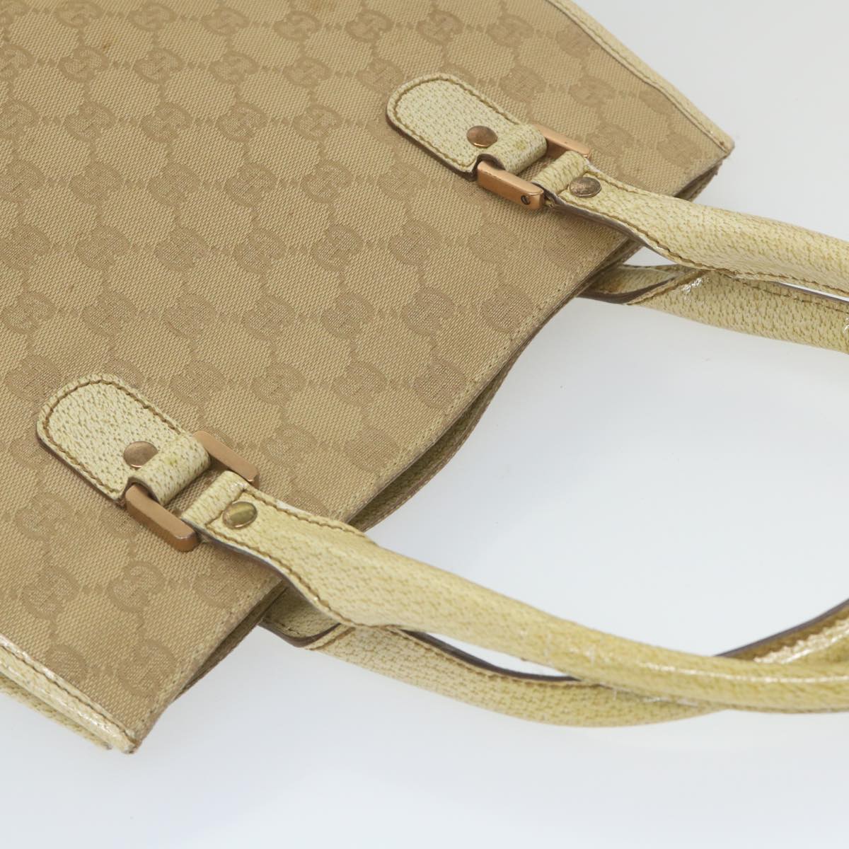 GUCCI GG Canvas Tote Bag Beige 124260 Auth 59692