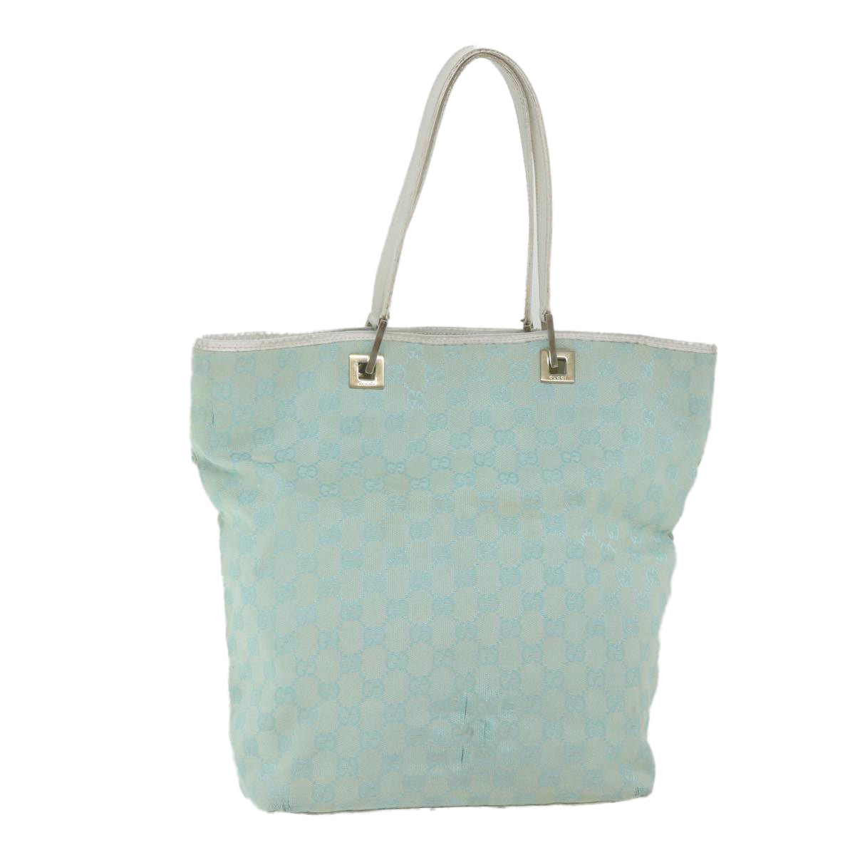 GUCCI GG Canvas Tote Bag Light Blue 0021098 Auth 59713