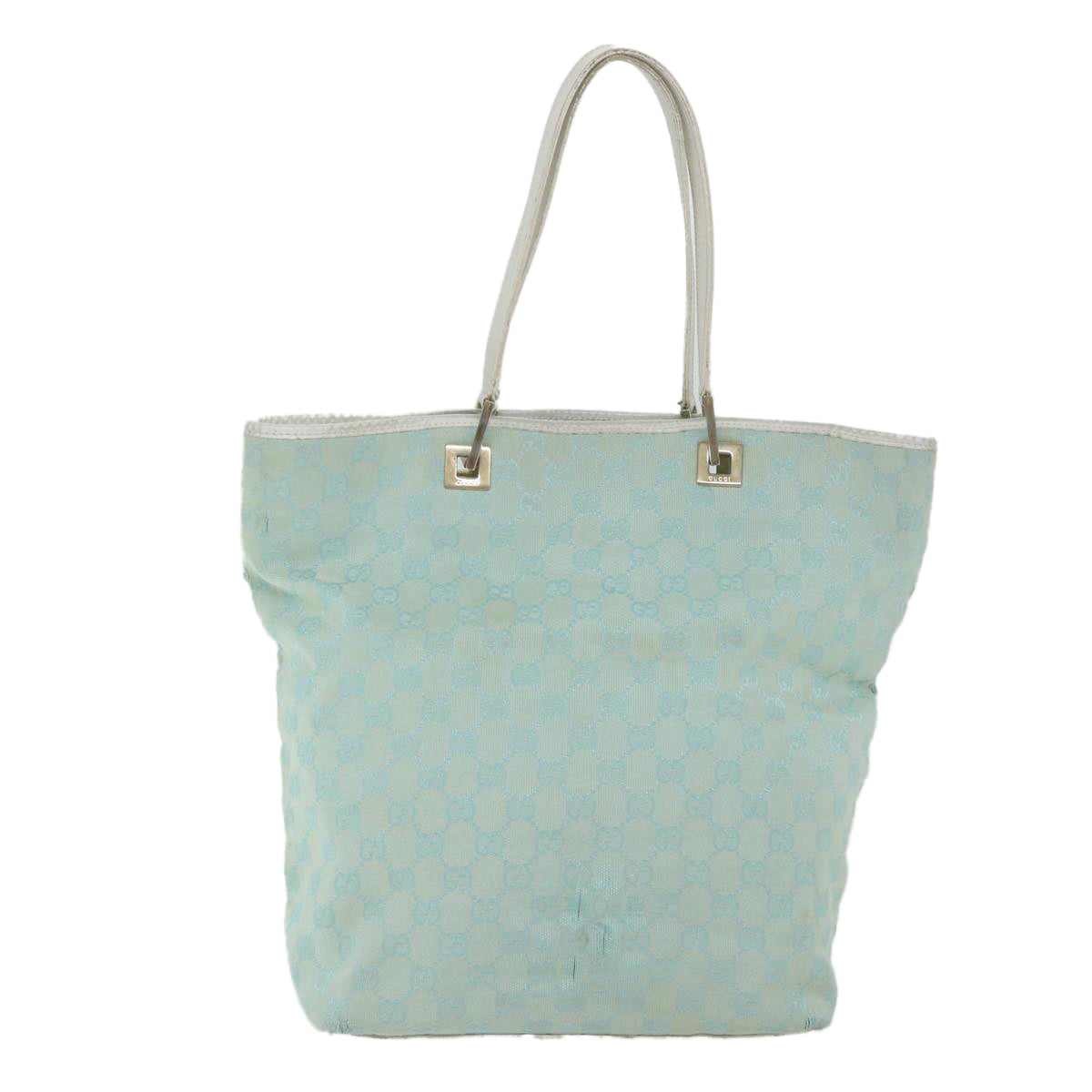 GUCCI GG Canvas Tote Bag Light Blue 0021098 Auth 59713