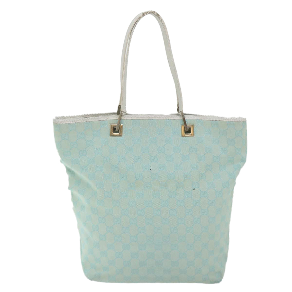 GUCCI GG Canvas Tote Bag Light Blue 0021098 Auth 59713