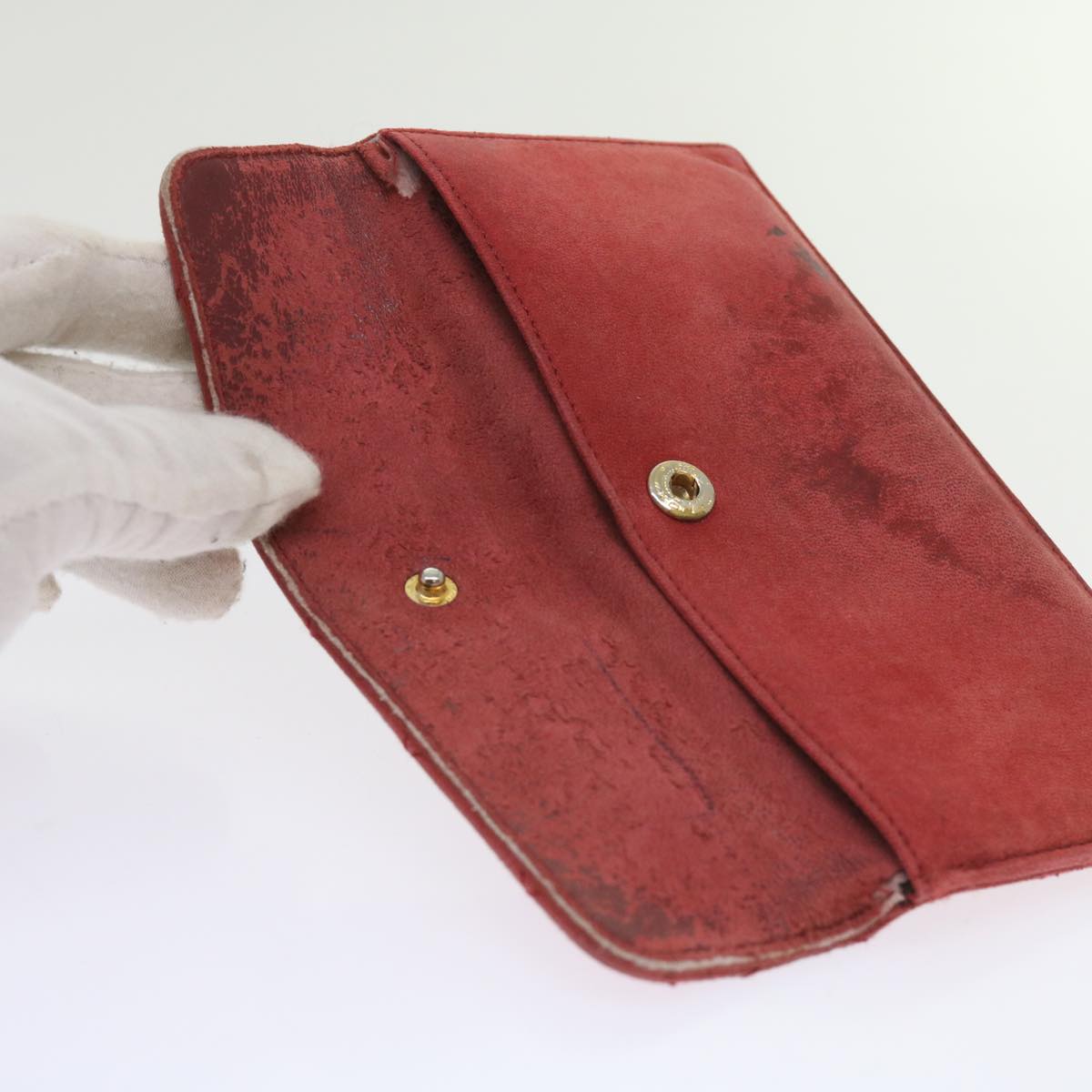 CHANEL Matelasse Chain Shoulder Bag Canvas Red CC Auth 59869A